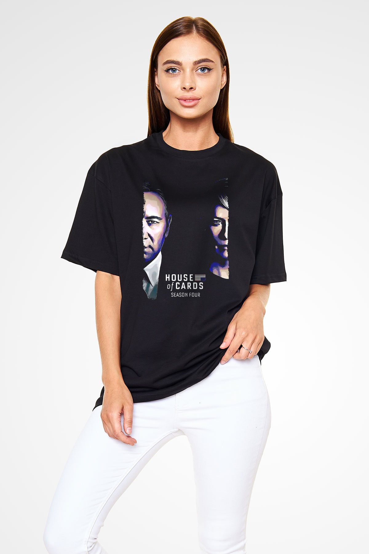 House of Cards Siyah Unisex Tişört T-Shirt
