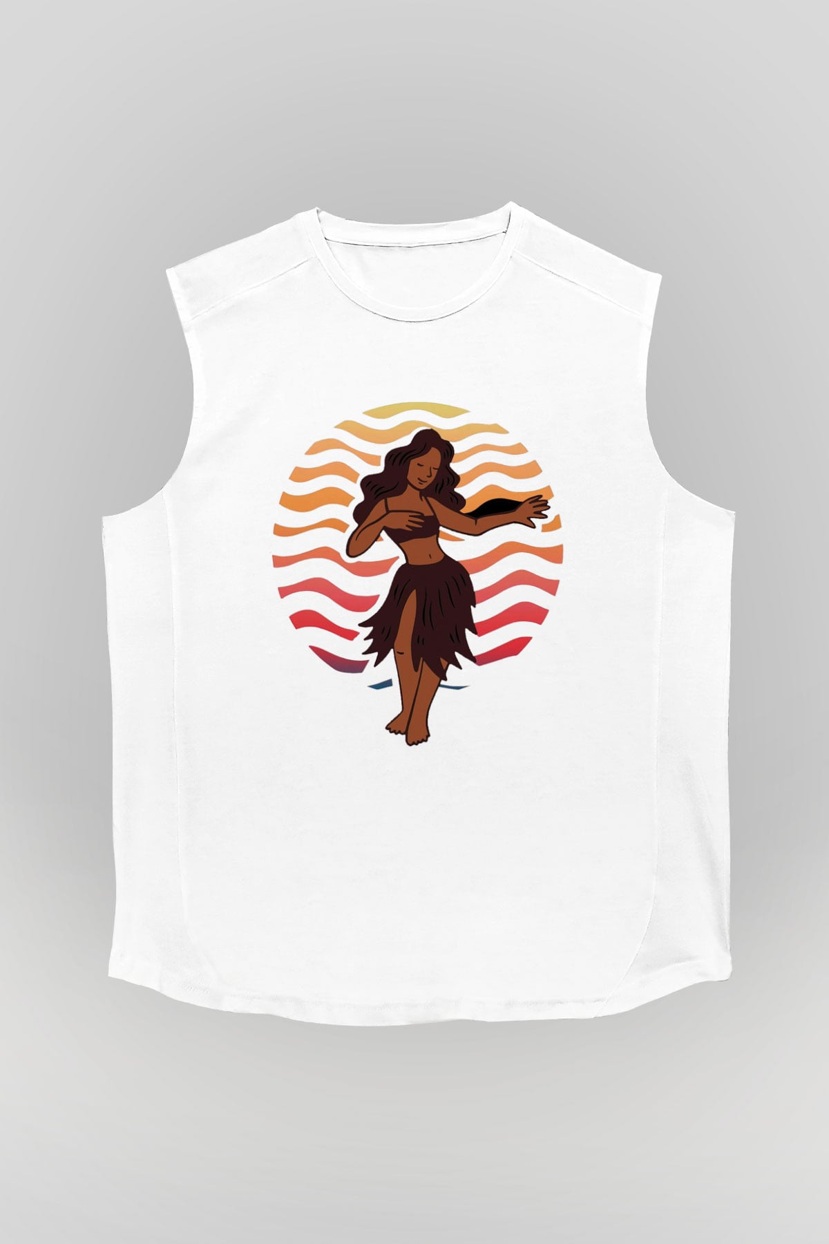 Hula Beyaz Unisex Kolsuz Tişört