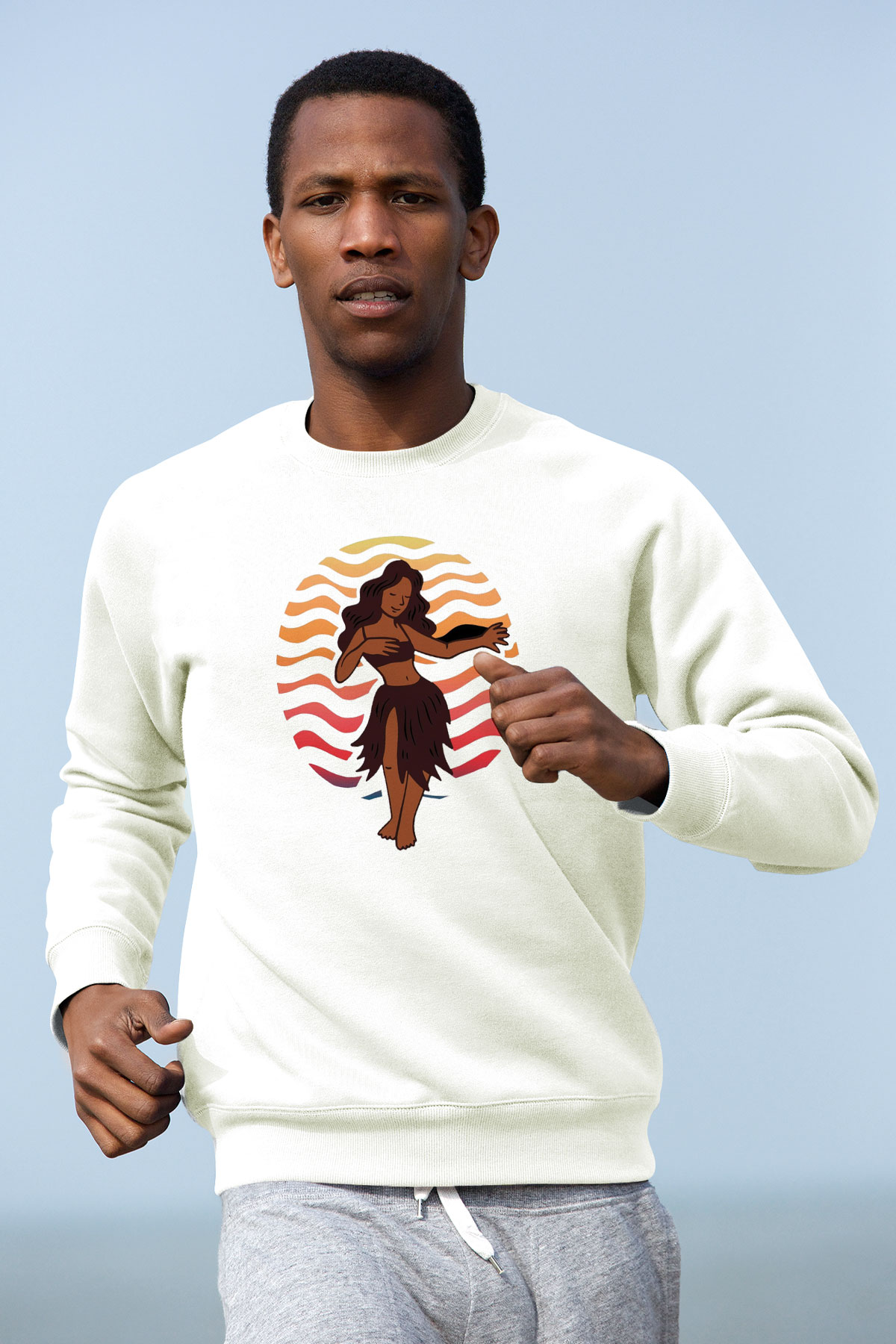 Hula Beyaz Unisex Sweatshirt