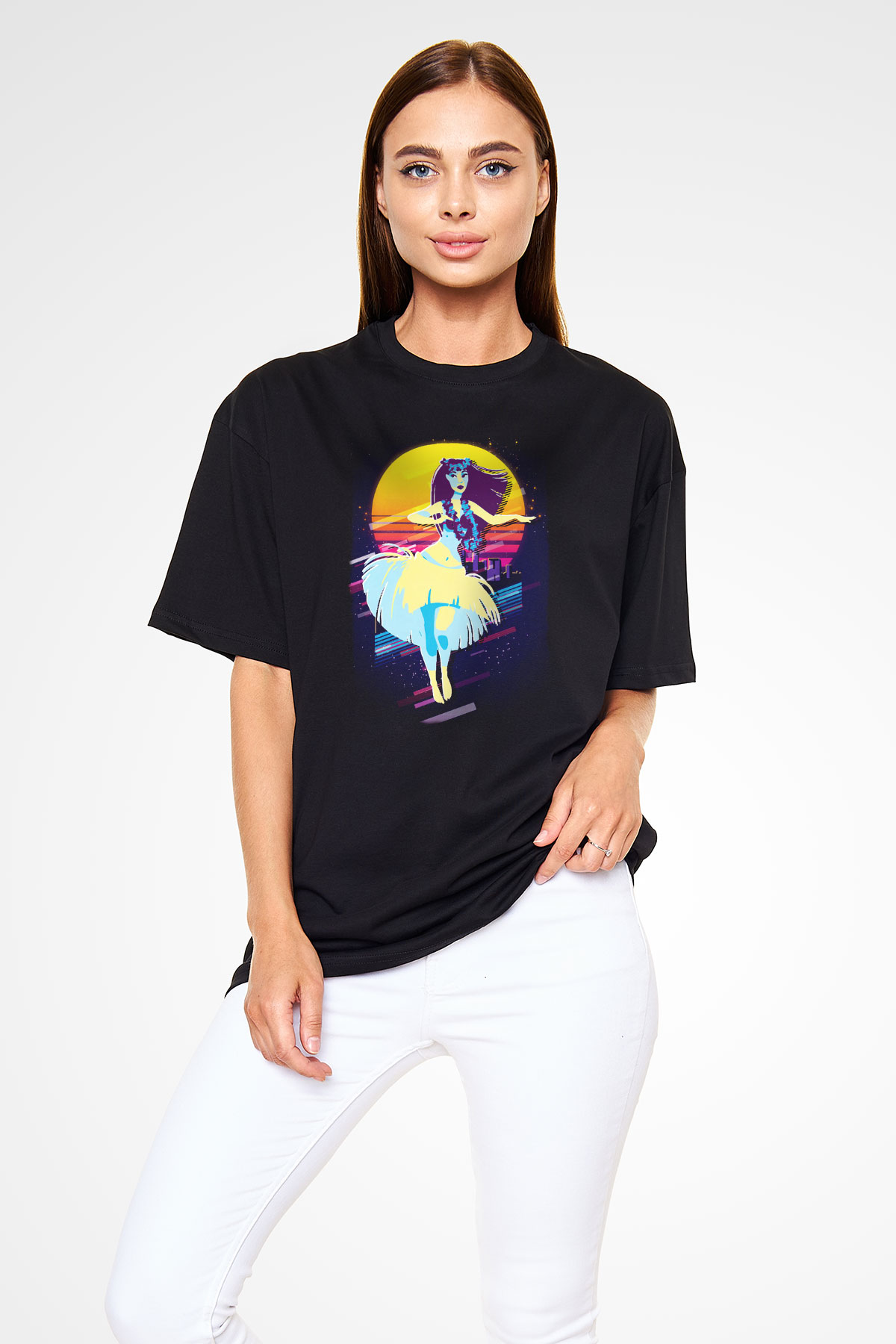 Hula Siyah Unisex Tişört T-Shirt - TişörtFabrikası