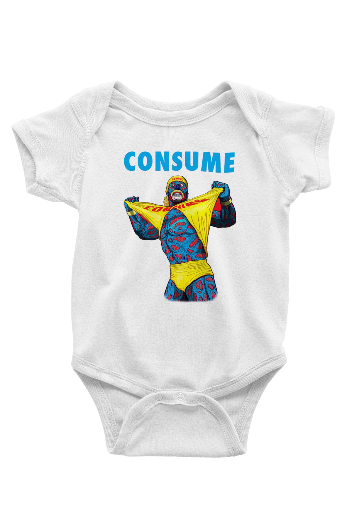 Hulk Hogan Baskılı Beyaz Unisex Bebek Body - Zıbın