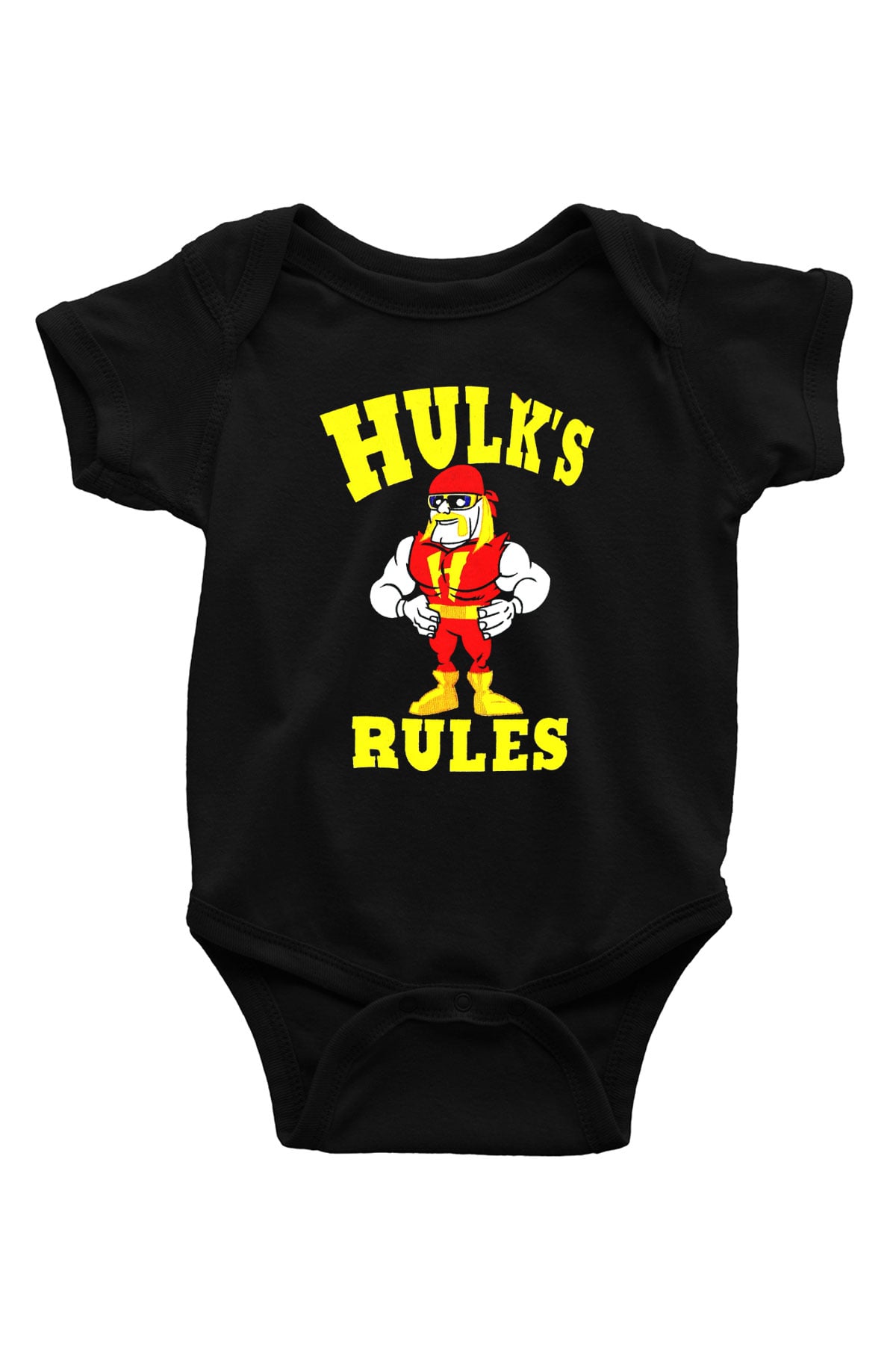 Hulk Hogan Baskılı Siyah Bebek Body - Zıbın