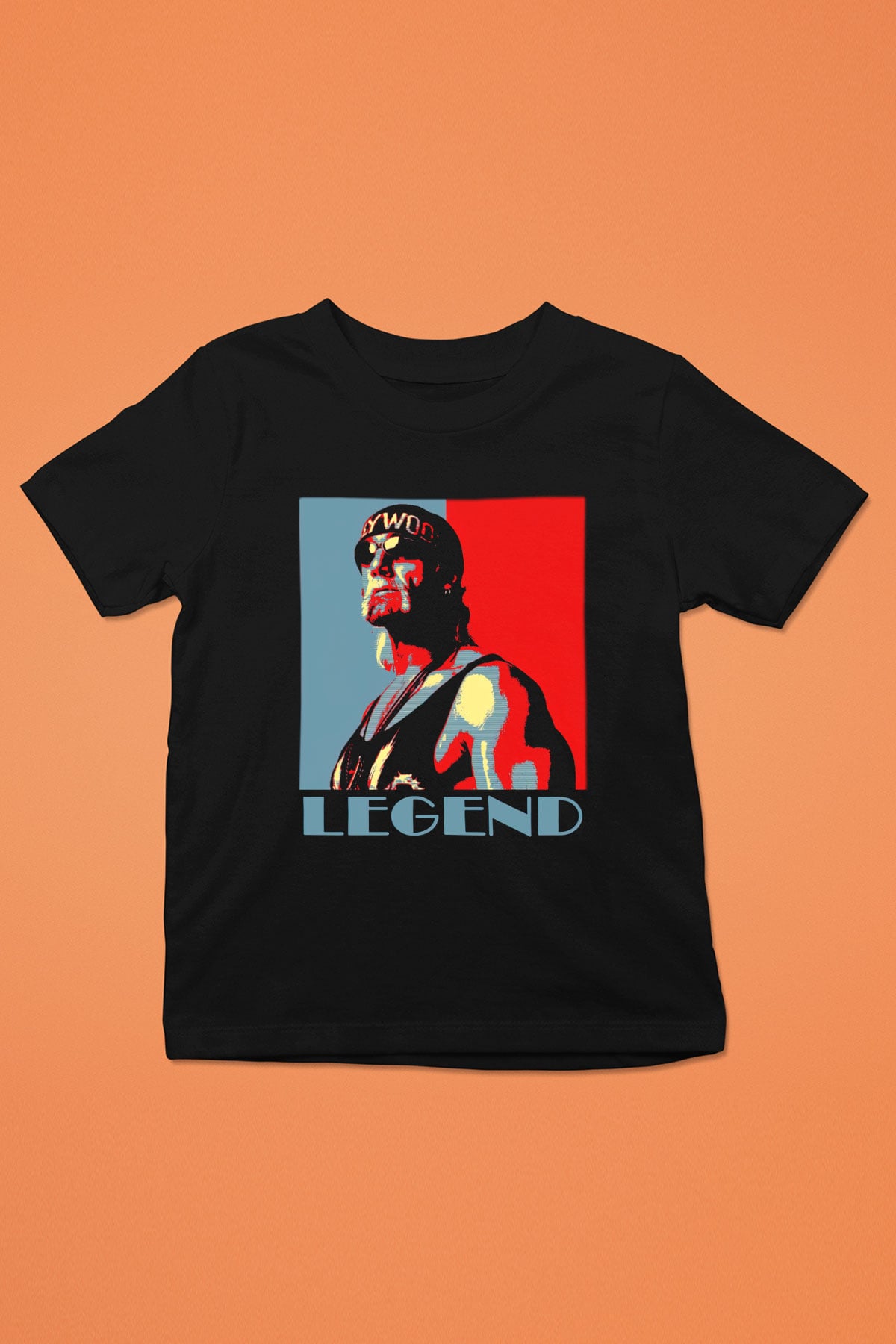 Hulk Hogan Baskılı Siyah Unisex Çocuk Tişört