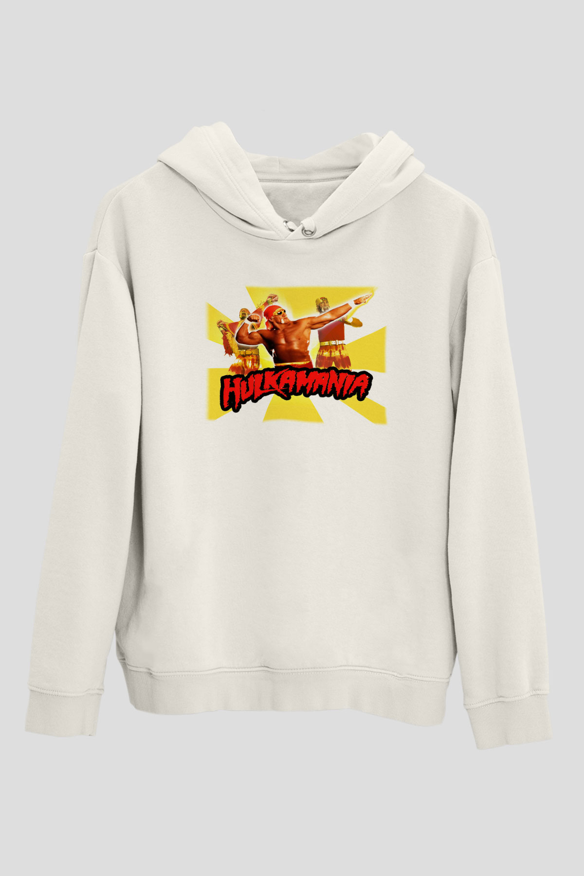 Hulk Hogan Beyaz Unisex Kapşonlu Sweatshirt