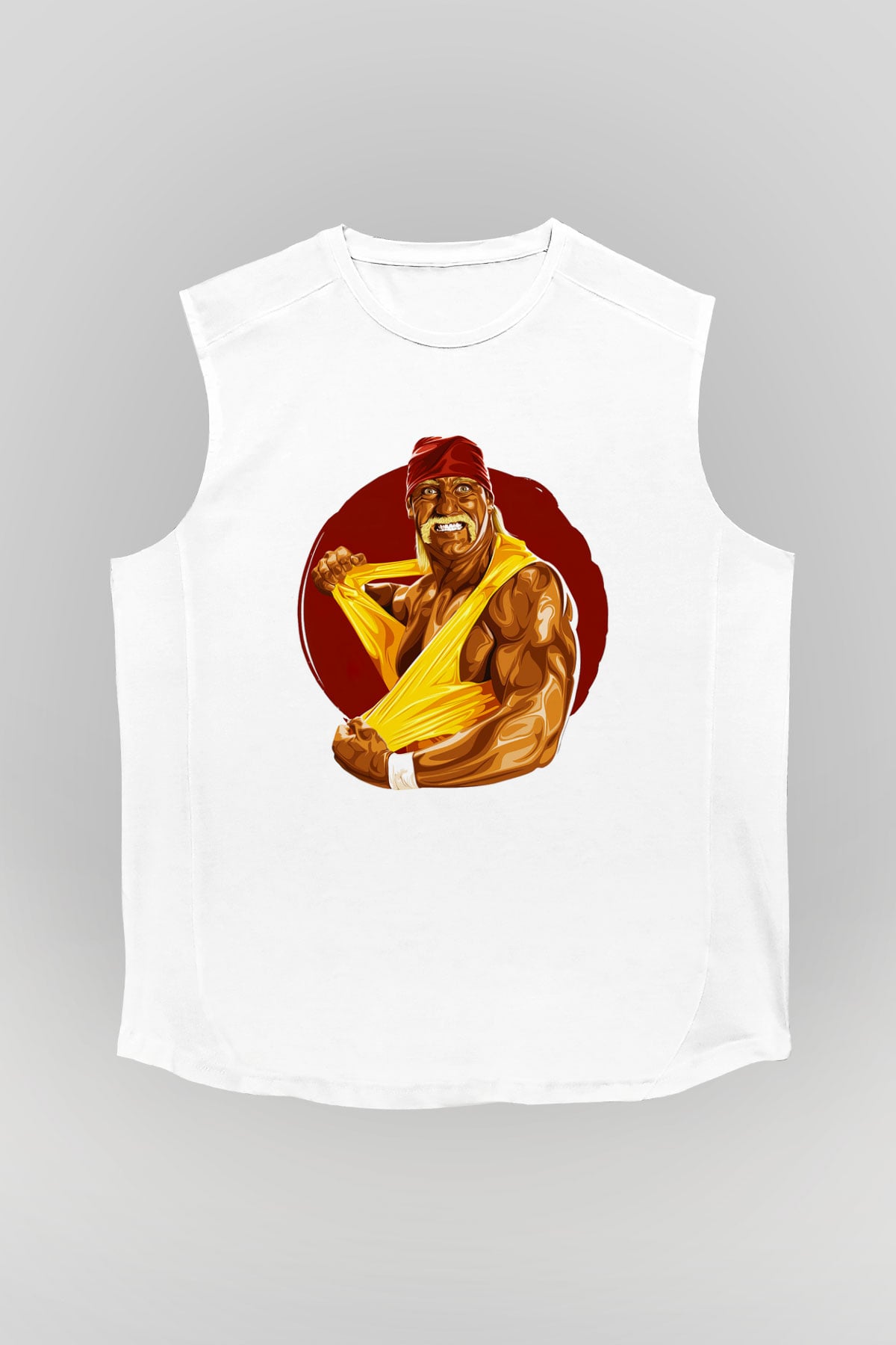 Hulk Hogan Beyaz Unisex Kolsuz Tişört