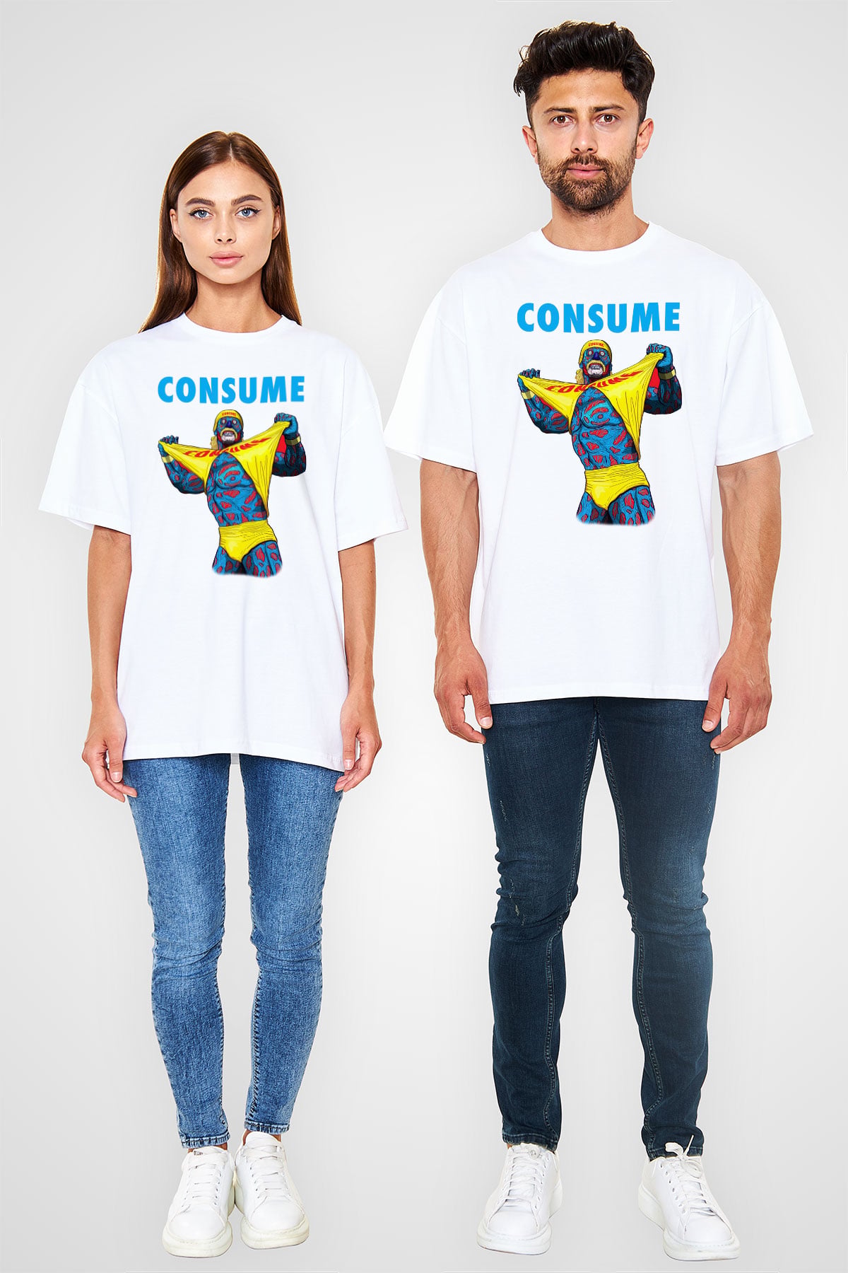 Hulk Hogan Beyaz Unisex Oversize Tişört