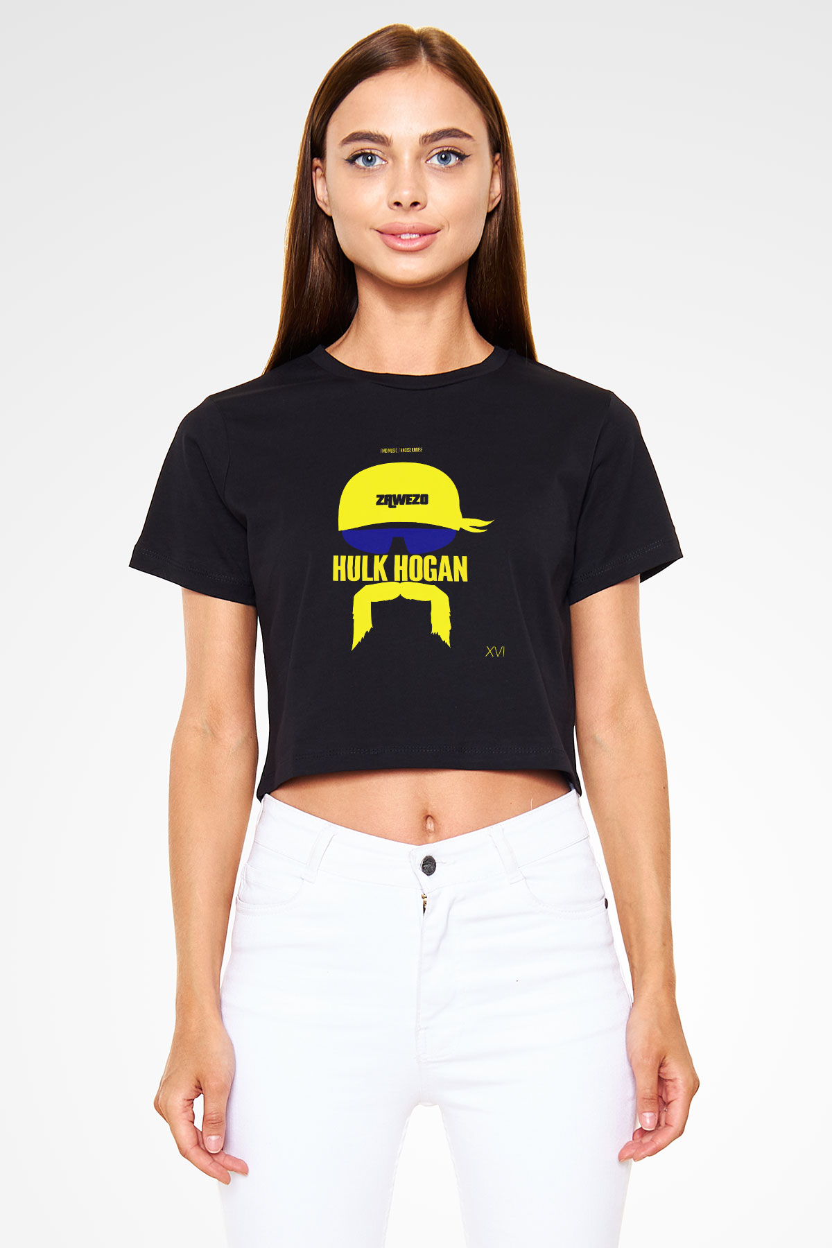 Hulk Hogan Siyah Crop Top Tişört