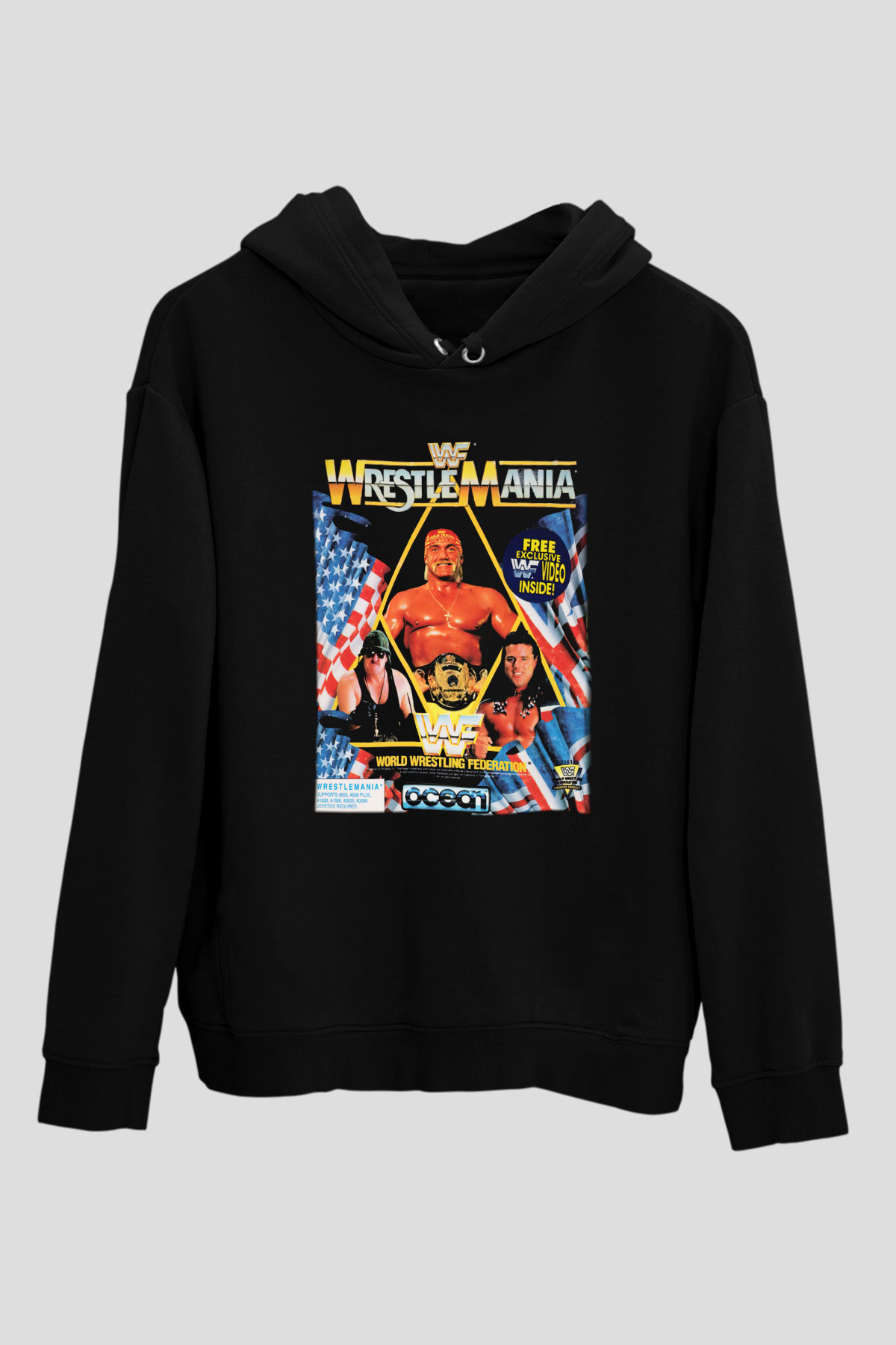 Hulk Hogan Siyah Unisex Kapüşonlu Sweatshirt