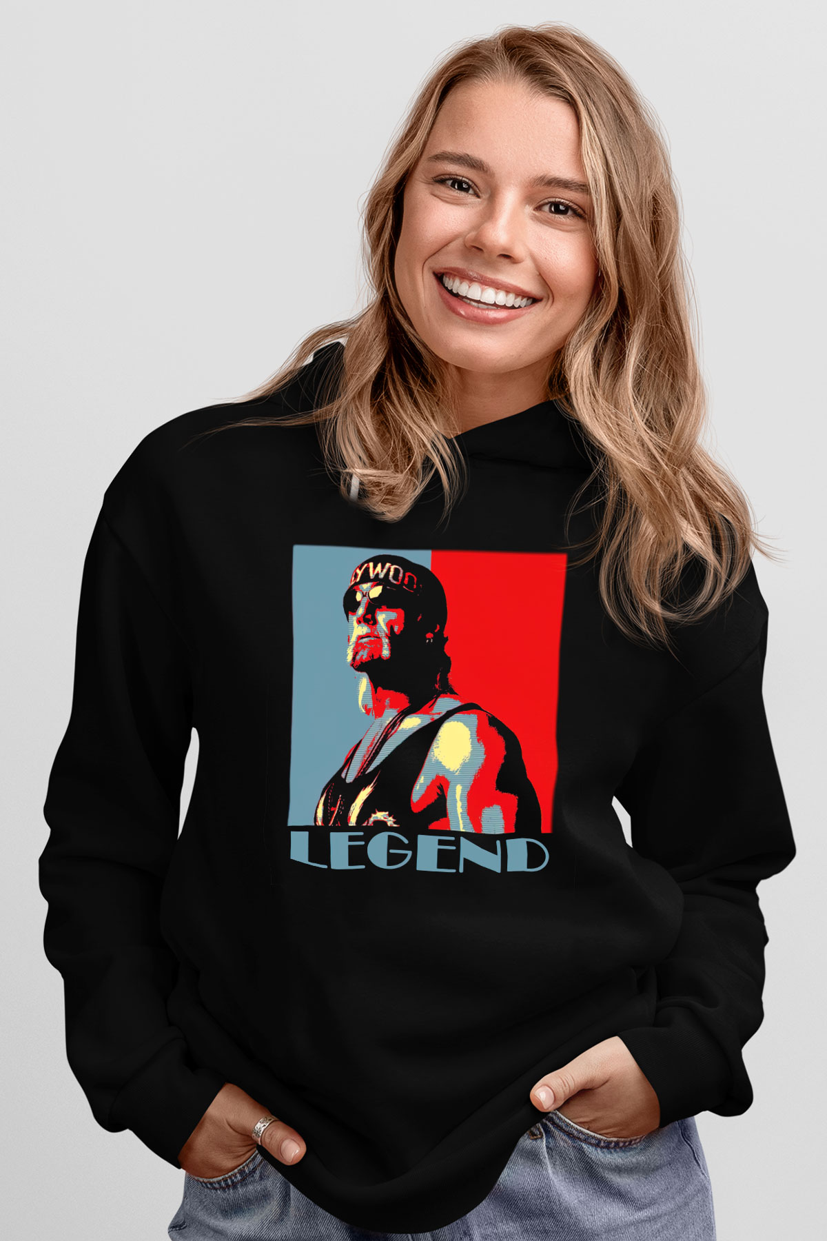 Hulk Hogan Siyah Unisex Kapüşonlu Sweatshirt