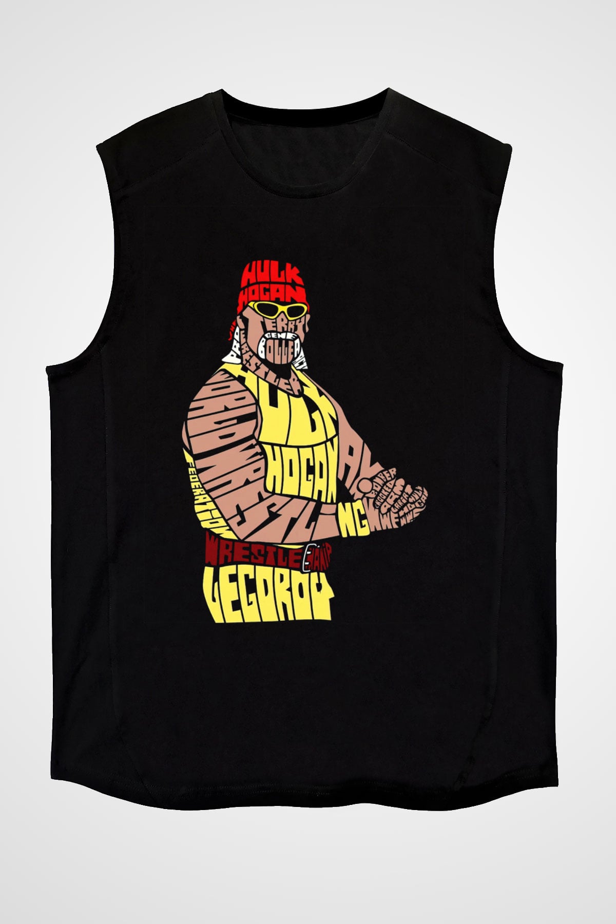 Hulk Hogan Siyah Unisex  Kolsuz Tişört