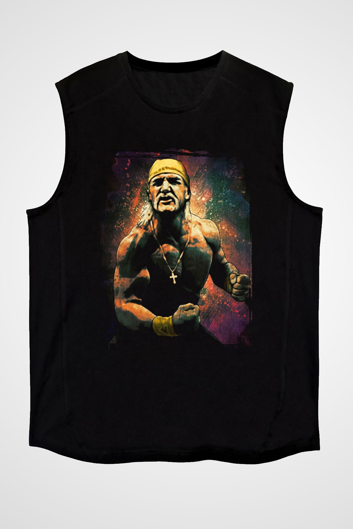 Hulk Hogan Siyah Unisex  Kolsuz Tişört