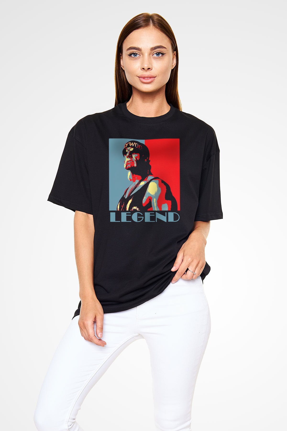 Hulk Hogan Siyah Unisex Oversize Tişört