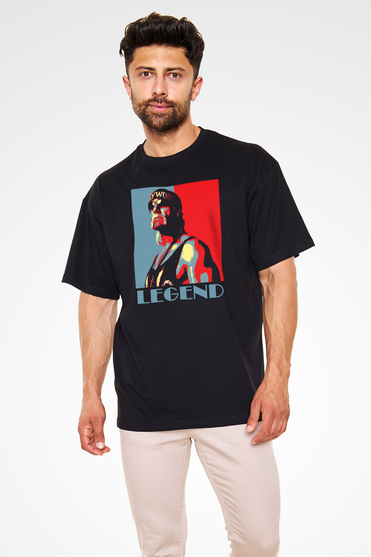 Hulk Hogan Siyah Unisex Oversize Tişört