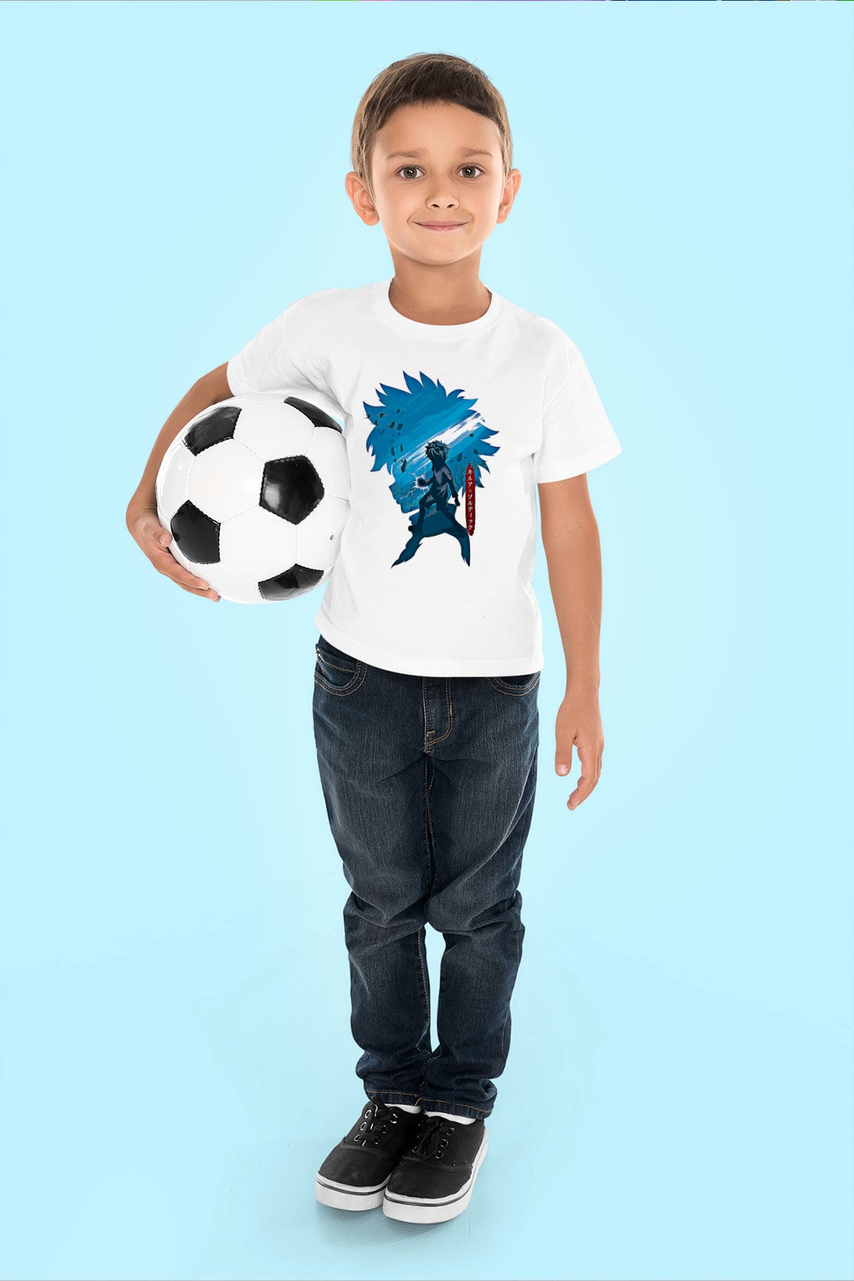 Hunter X Hunter Baskılı Beyaz Unisex Beyaz Çocuk Tişört - Tshirt