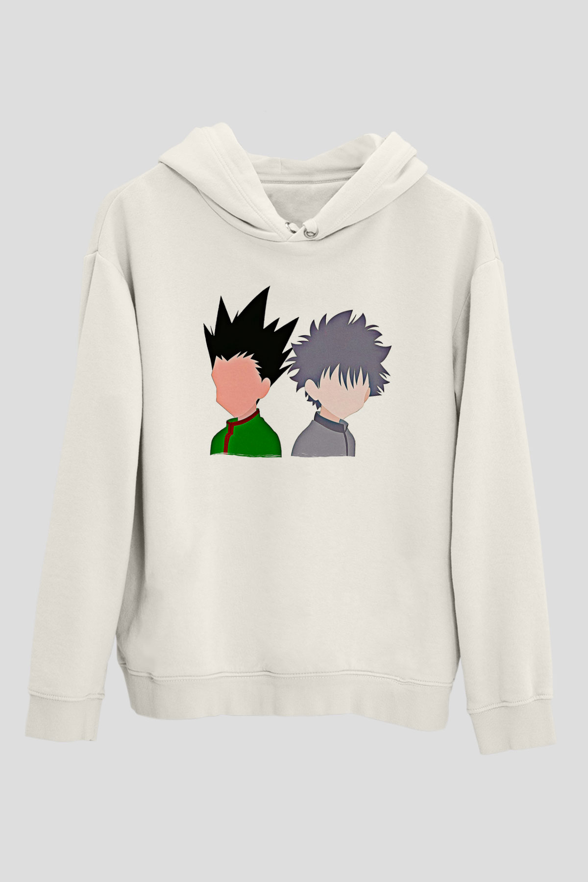 Hunter X Hunter Baskılı Beyaz Unisex Hoodie