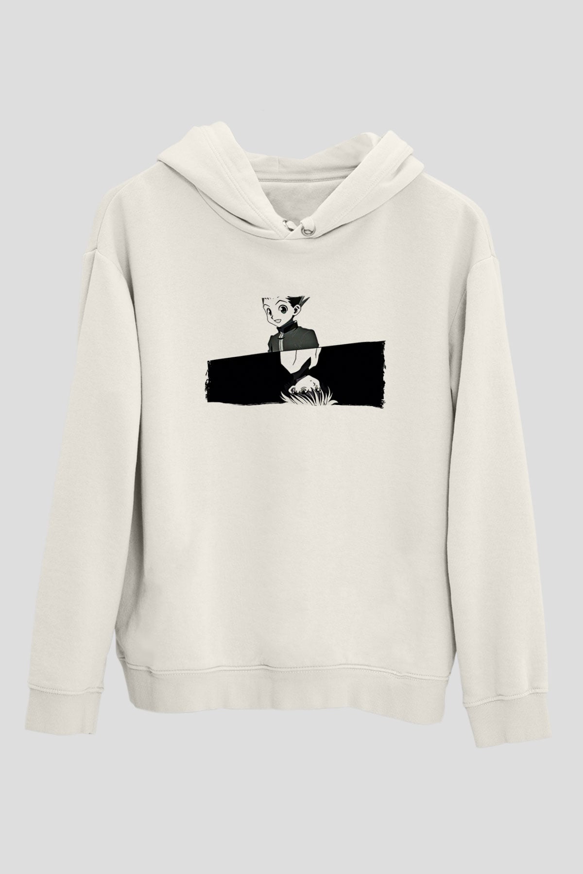 Hunter X Hunter Baskılı Beyaz Unisex Hoodie
