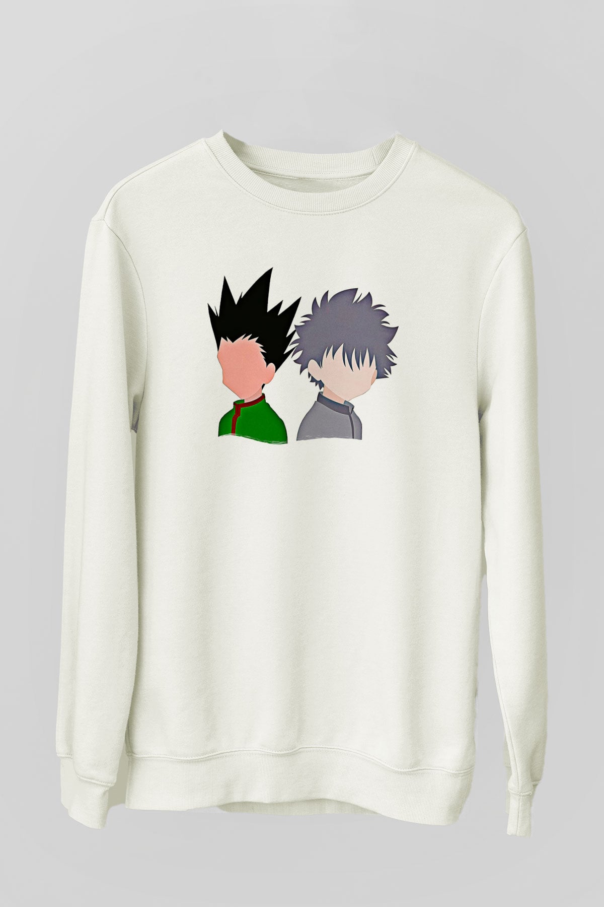 Hunter X Hunter Baskılı Beyaz Unisex Sweatshirt