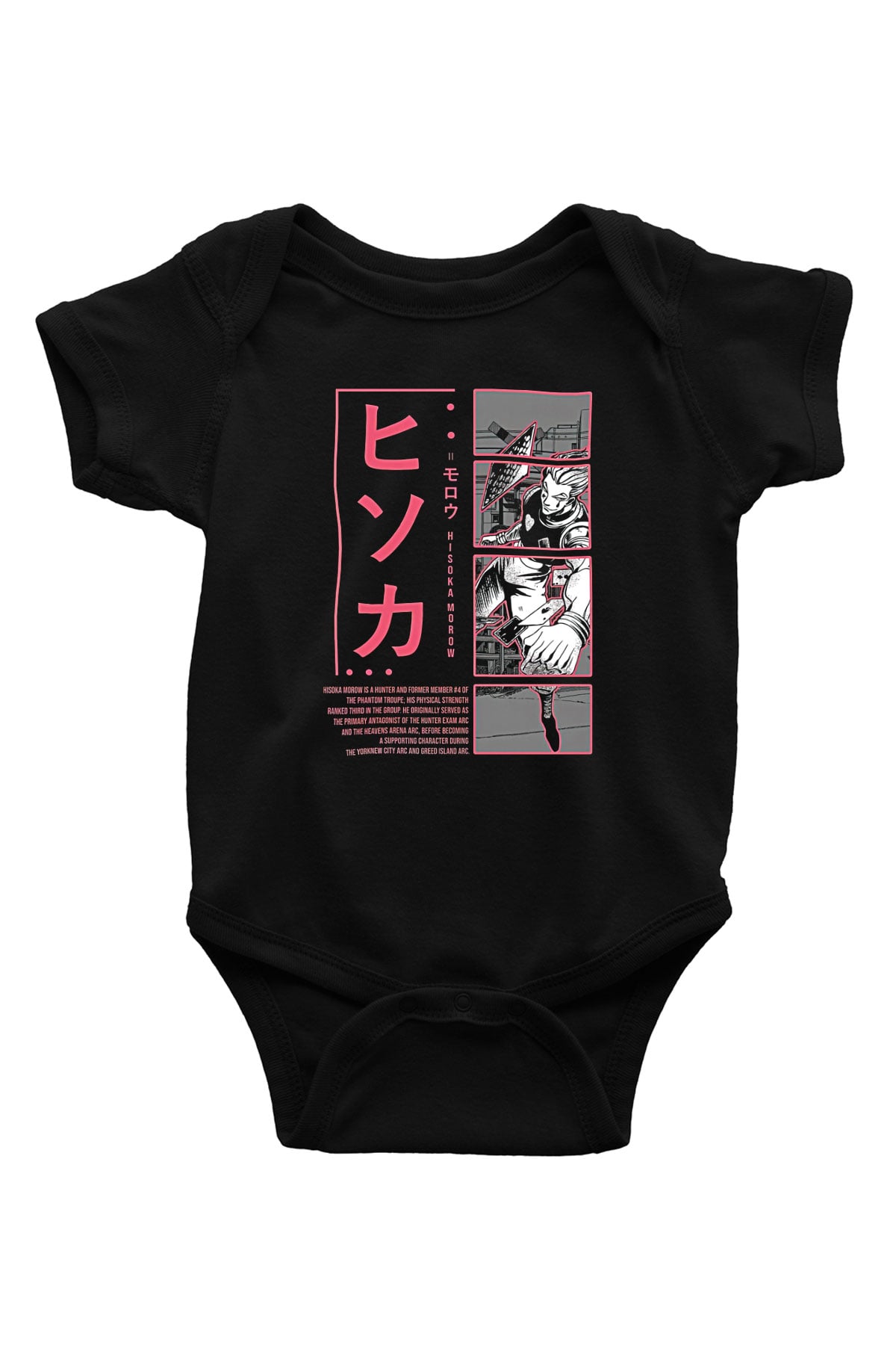 Hunter X Hunter Baskılı Unisex Siyah Bebek Body - Zıbın