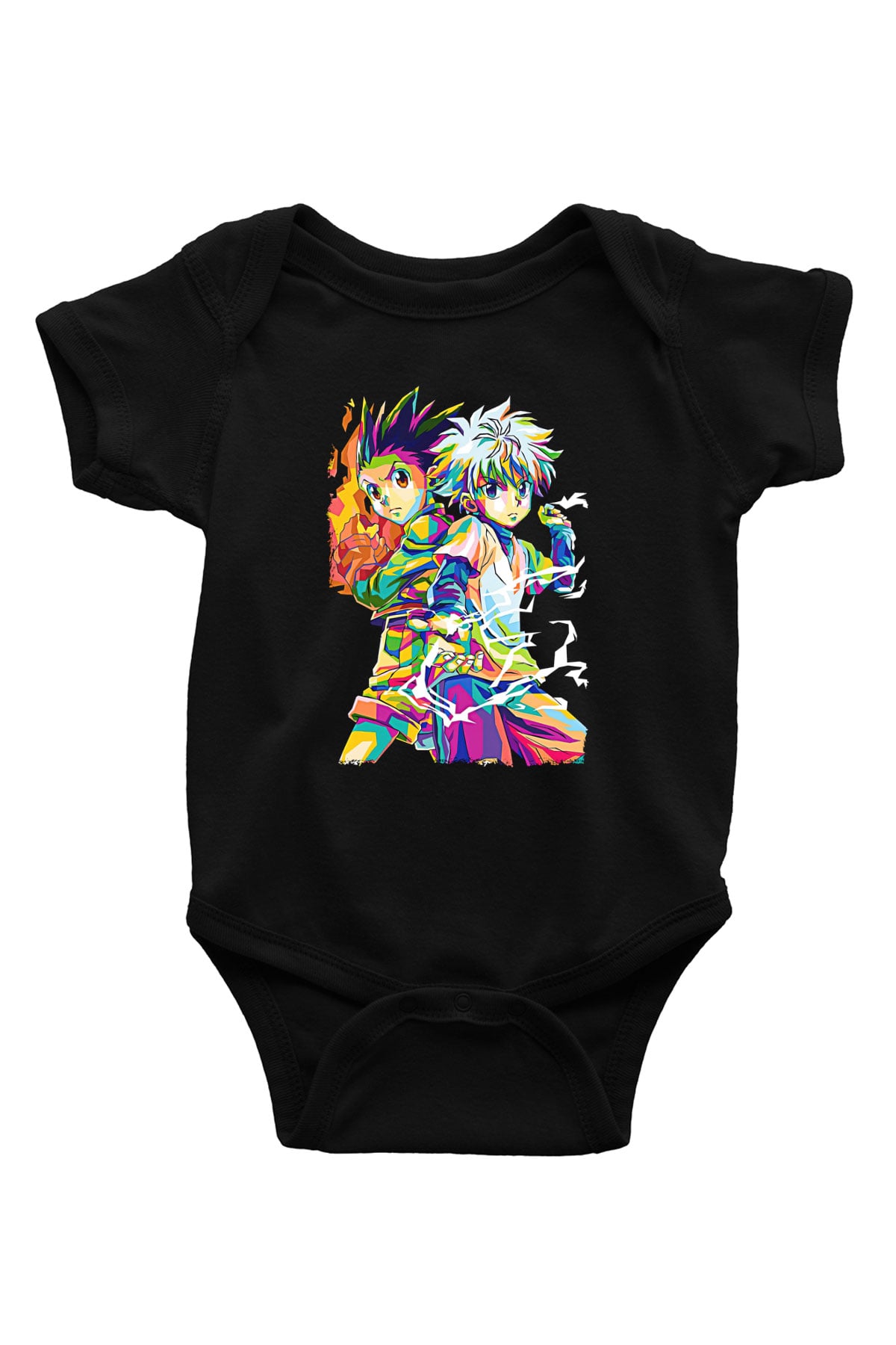 Hunter X Hunter Baskılı Unisex Siyah Bebek Body - Zıbın