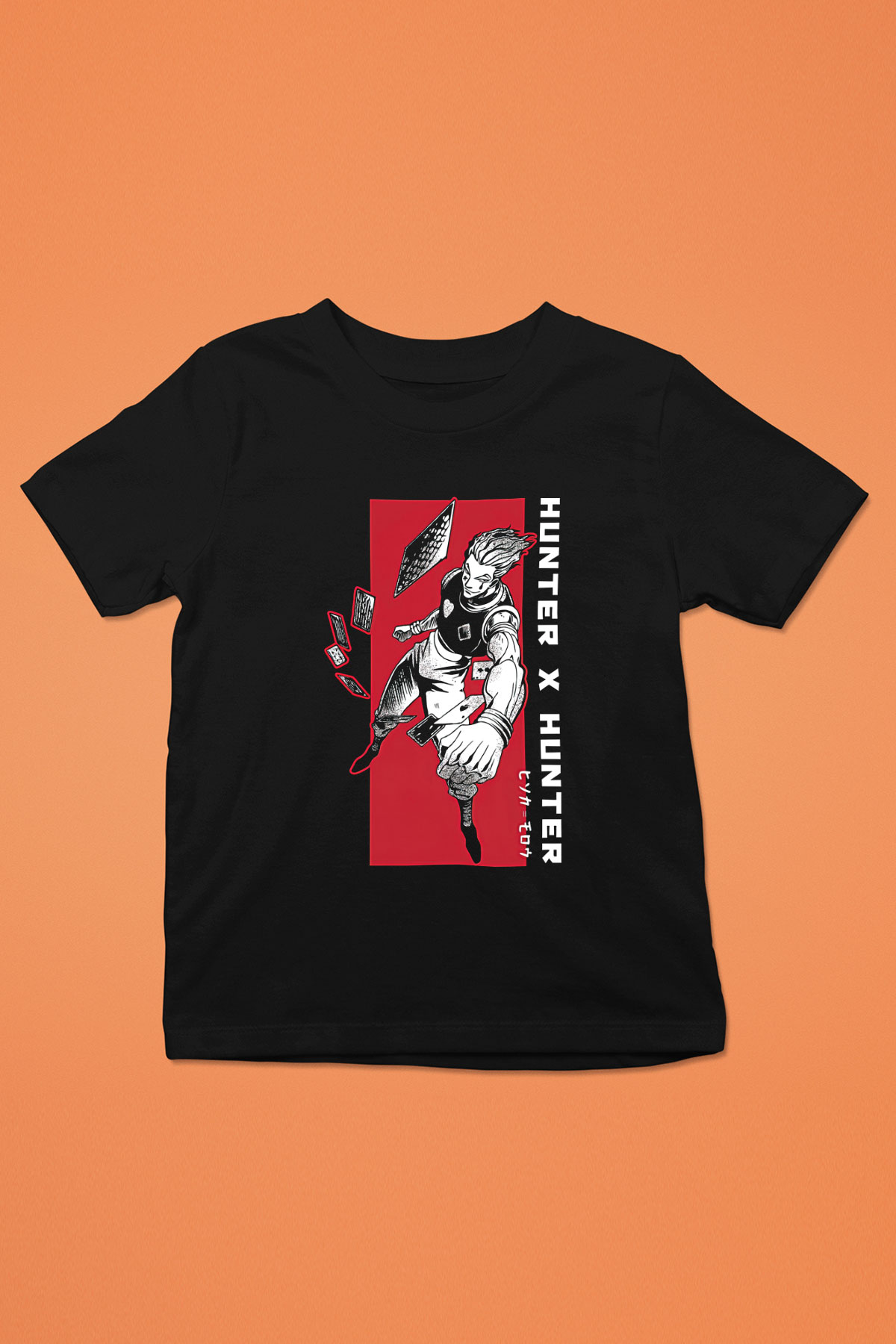 Hunter X Hunter Baskılı Unisex Siyah Çocuk Tişört - Tshirt