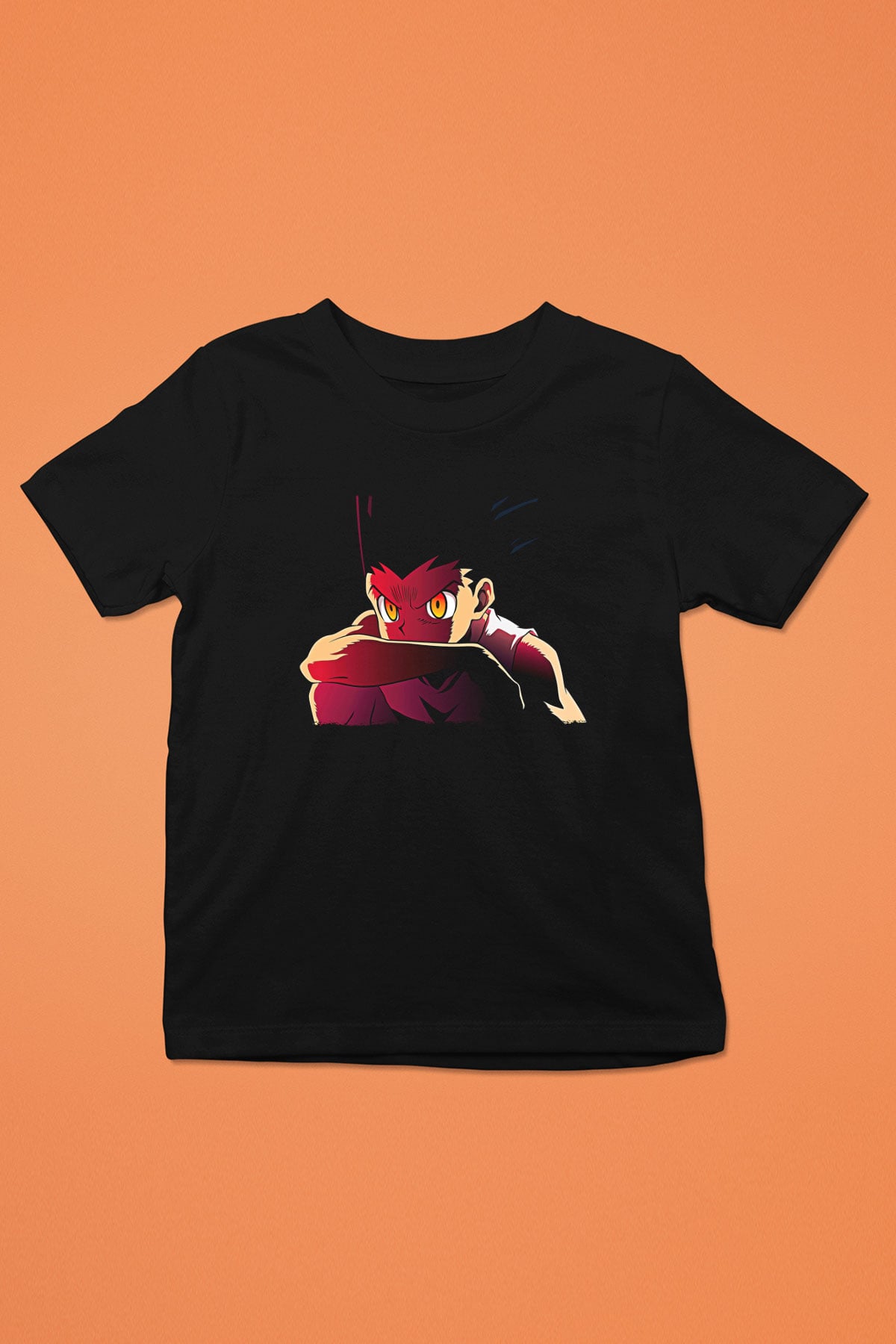 Hunter X Hunter Baskılı Unisex Siyah Çocuk Tişört - Tshirt