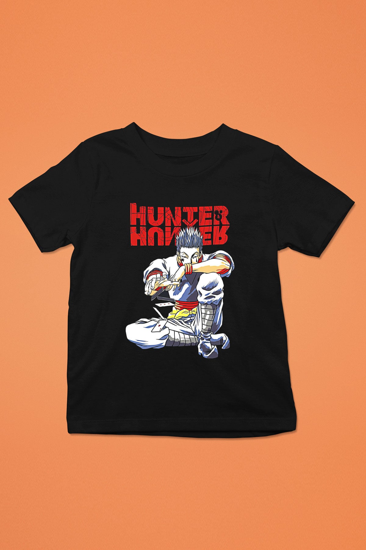Hunter X Hunter Baskılı Unisex Siyah Çocuk Tişört - Tshirt