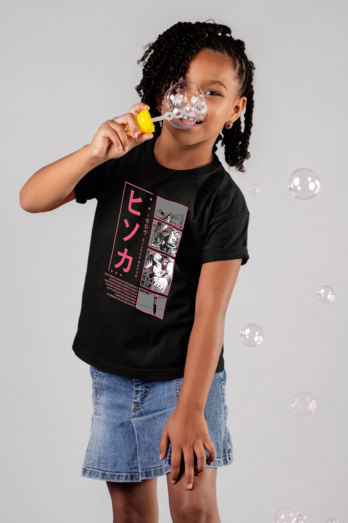 Hunter X Hunter Baskılı Unisex Siyah Çocuk Tişört - Tshirt