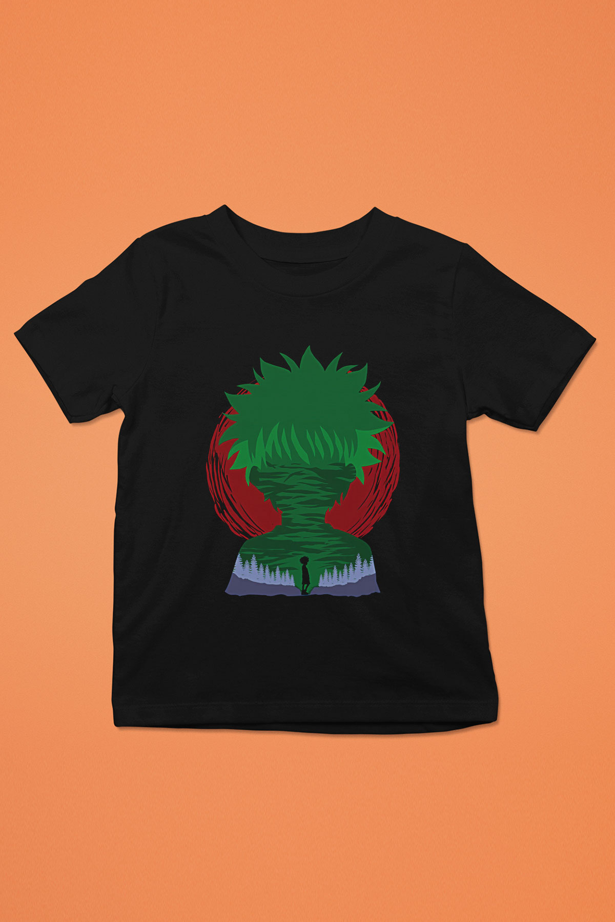 Hunter X Hunter Baskılı Unisex Siyah Çocuk Tişört - Tshirt