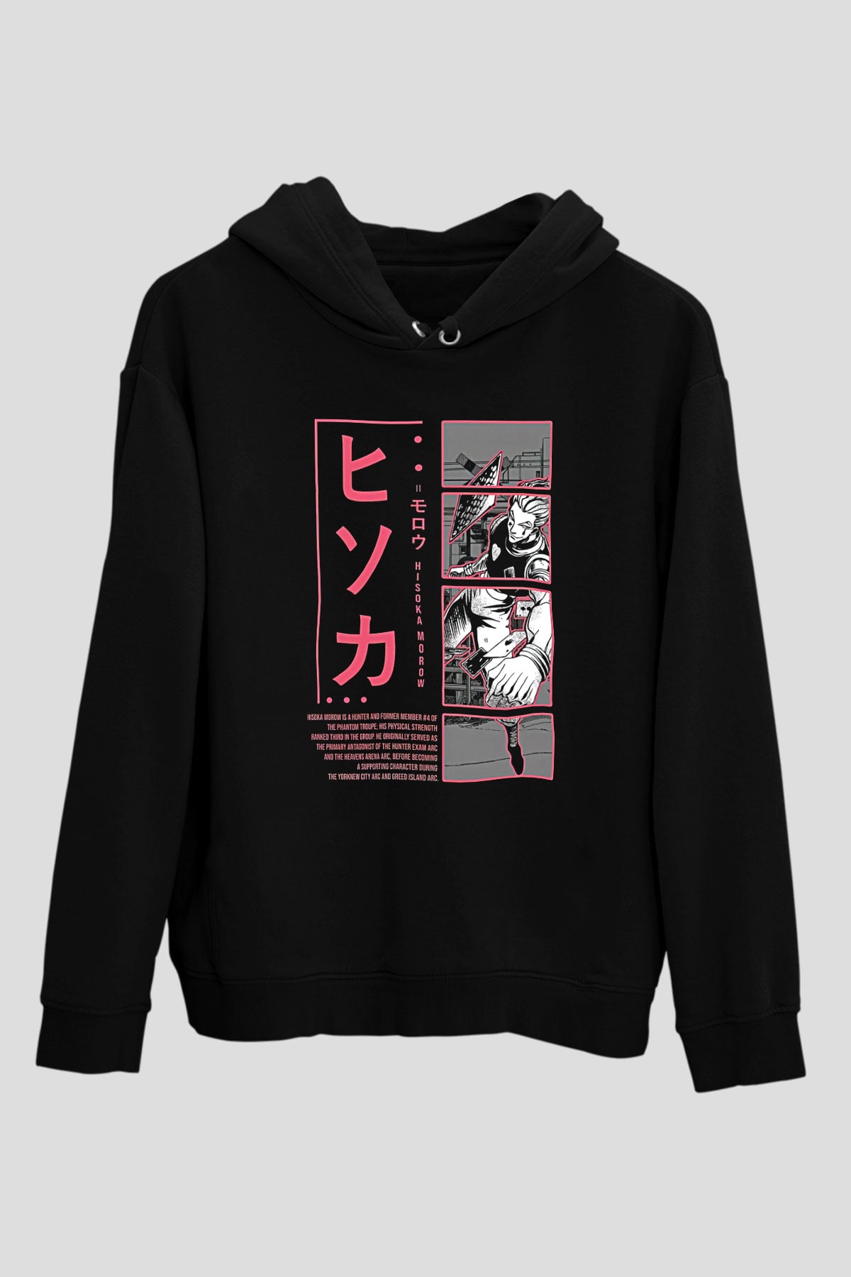 Hunter X Hunter Baskılı Unisex Siyah Hoodie