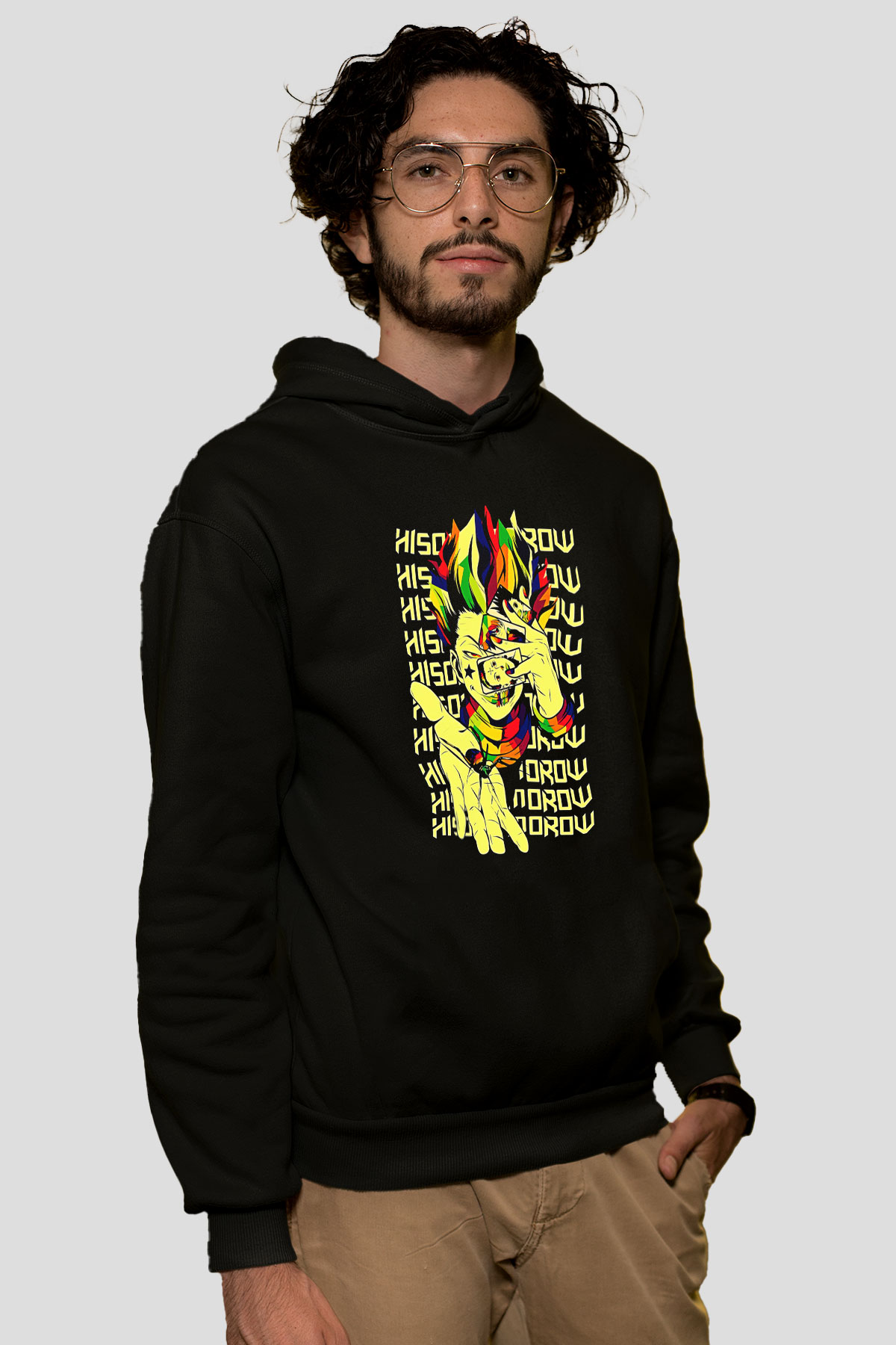 Hunter X Hunter Baskılı Unisex Siyah Hoodie