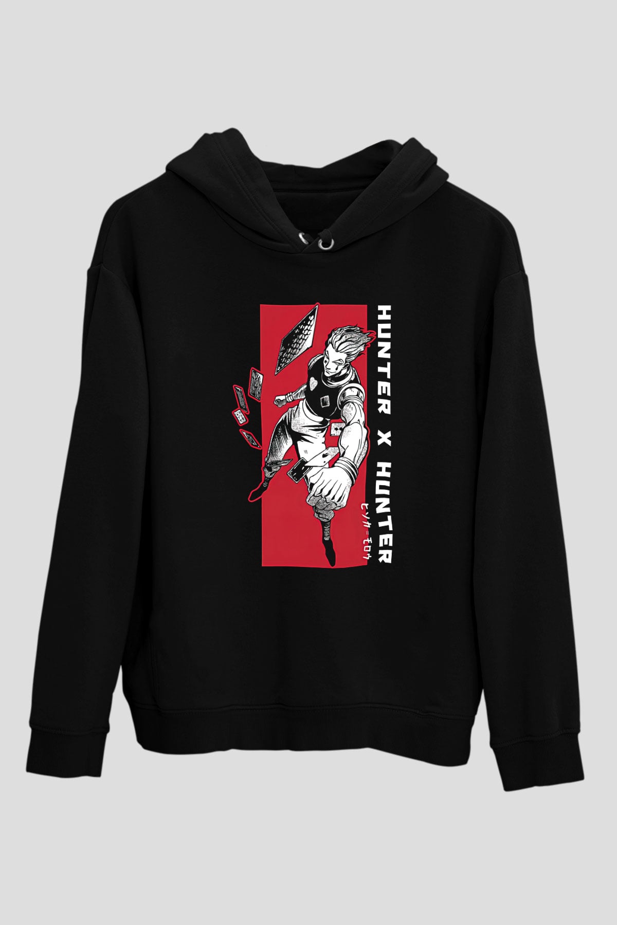 Hunter X Hunter Baskılı Unisex Siyah Hoodie