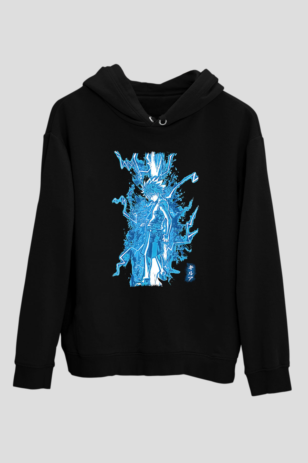 Hunter X Hunter Baskılı Unisex Siyah Hoodie