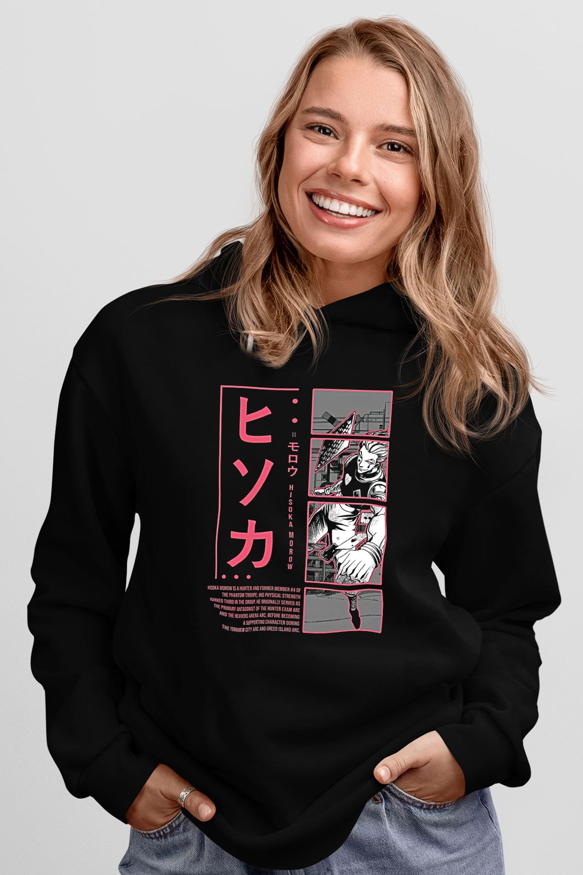 Hunter X Hunter Baskılı Unisex Siyah Hoodie