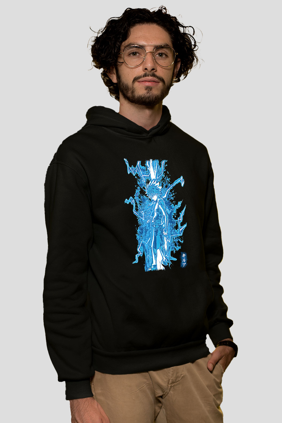 Hunter X Hunter Baskılı Unisex Siyah Hoodie