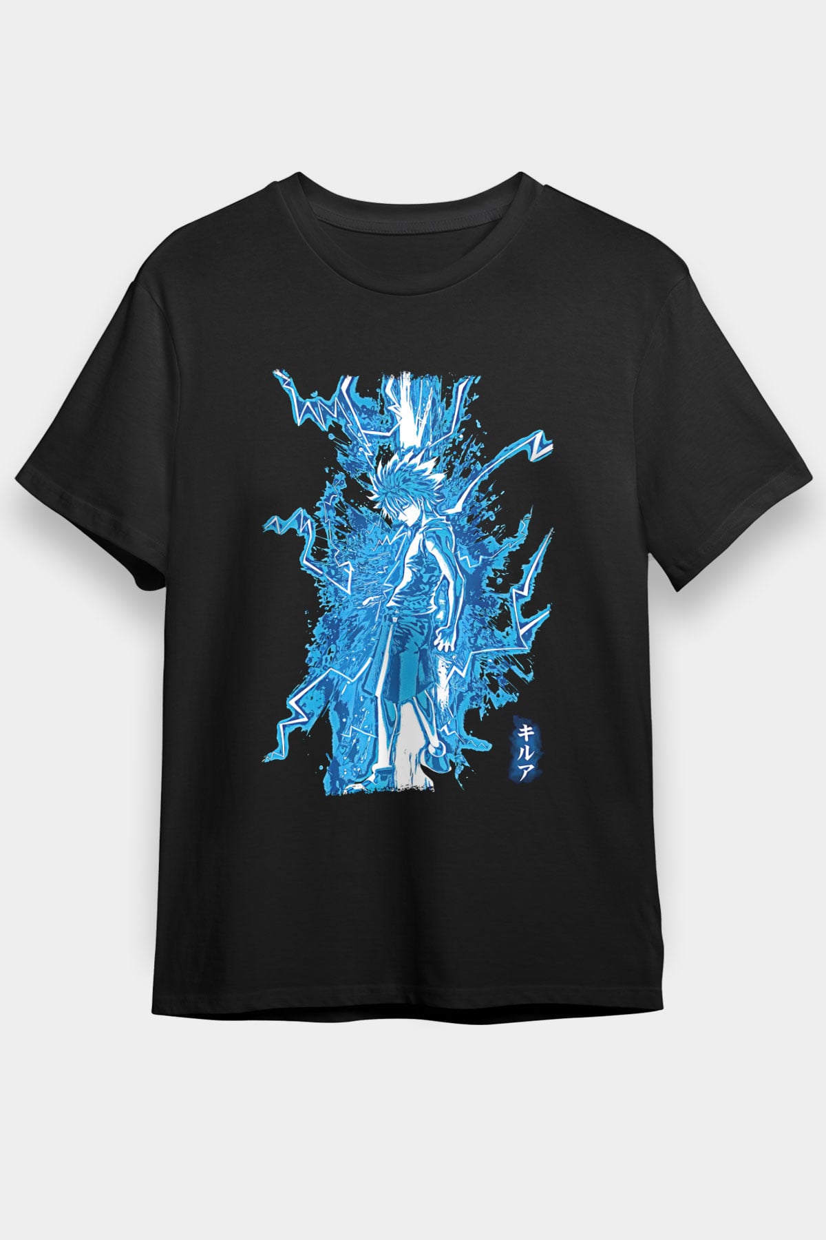 Hunter X Hunter Baskılı Unisex Siyah Tişört - Tshirt