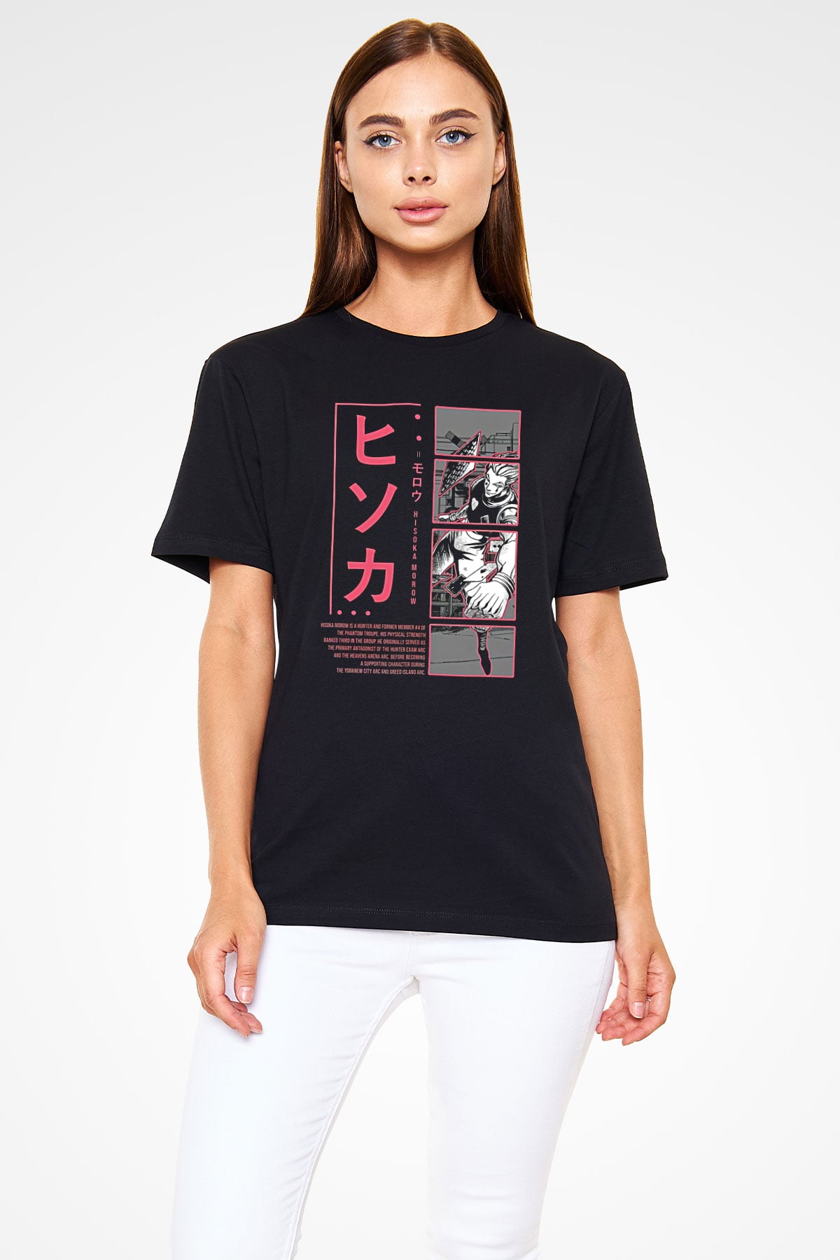 Hunter X Hunter Baskılı Unisex Siyah Tişört - Tshirt