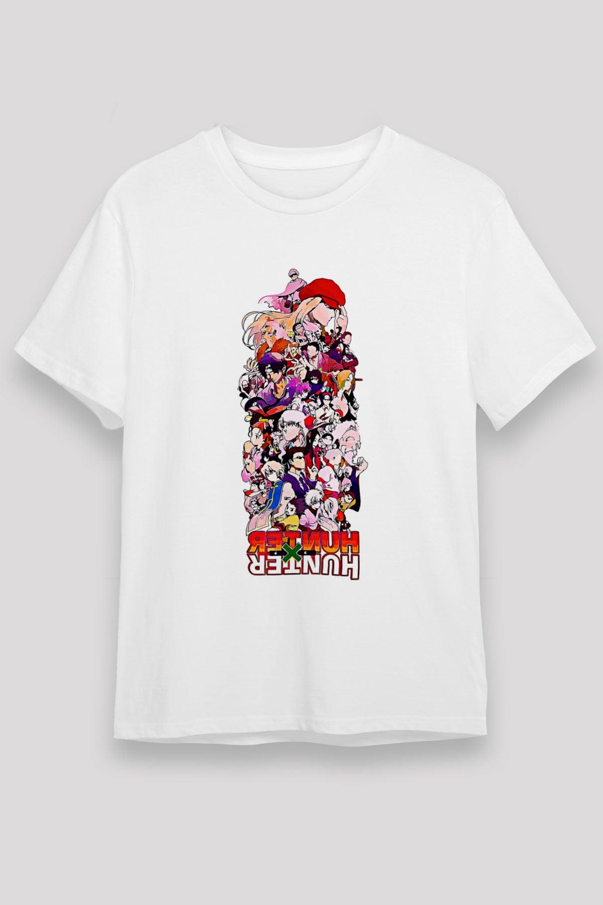 Hunter X Hunter Unisex Baskılı Beyaz Tişört - Tshirt