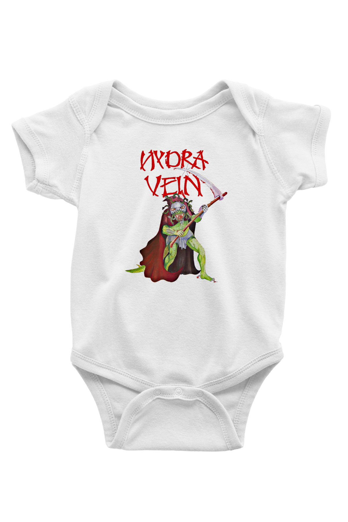 Hydra Vein Baskılı Unisex Beyaz Bebek Body - Zıbın