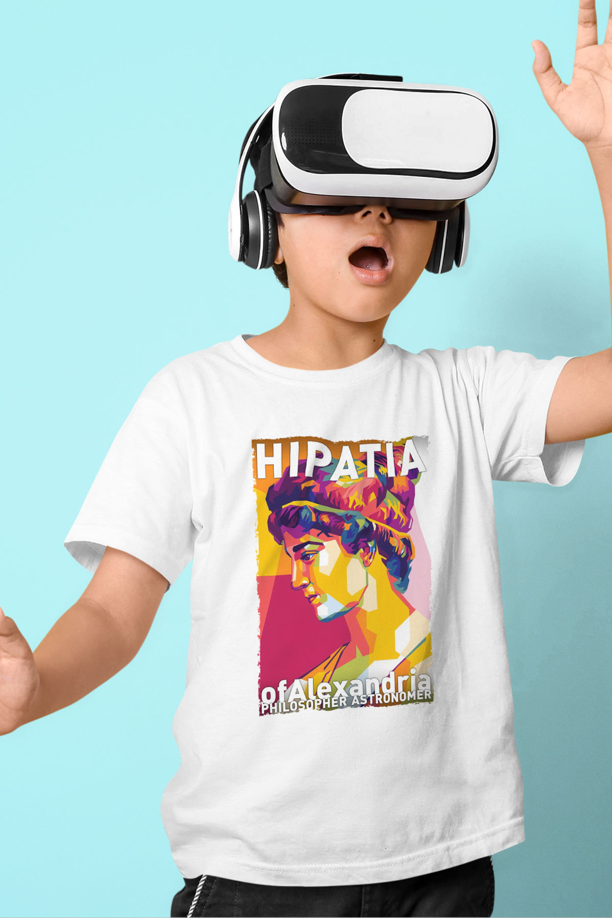Hypatia of Alexandria Baskılı Unisex Beyaz Çocuk Tişörtü - Tshirt