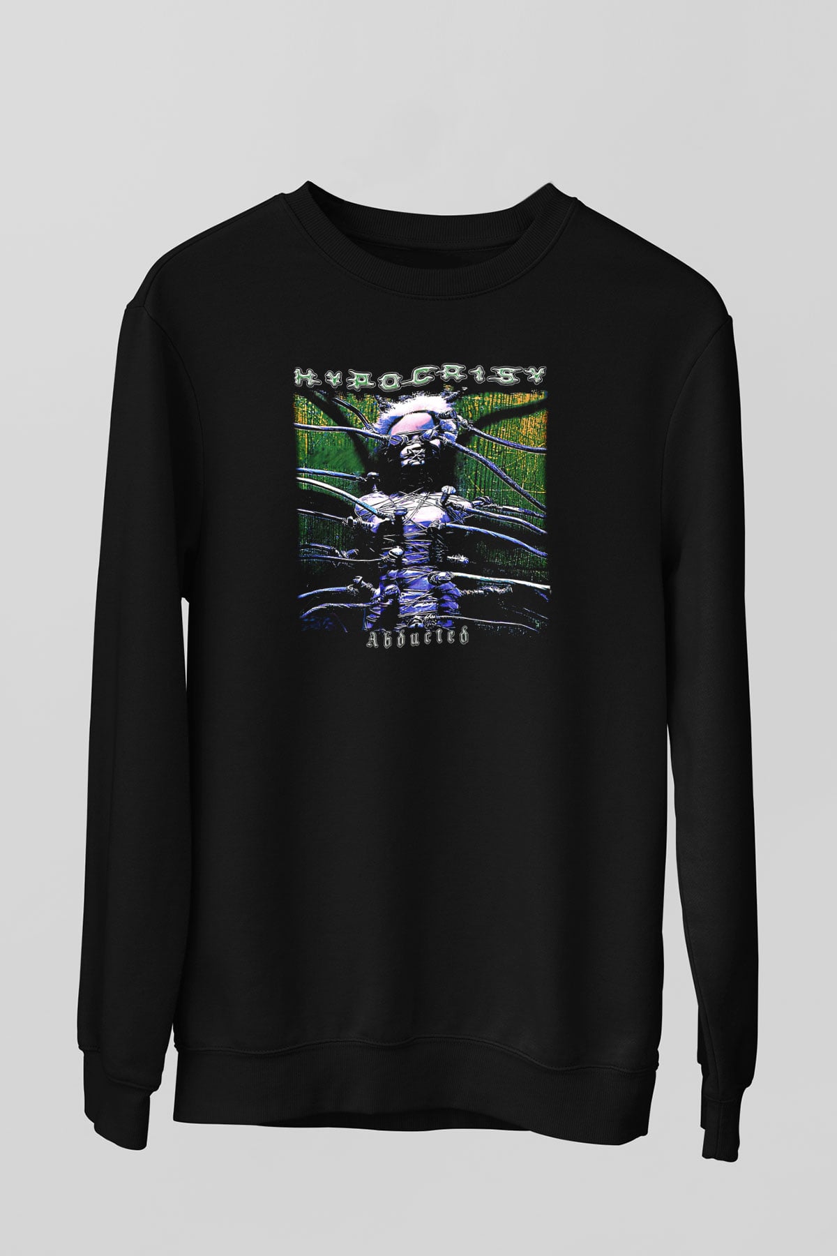 Hypocrispy Baskılı Unisex Siyah Sweatshirt