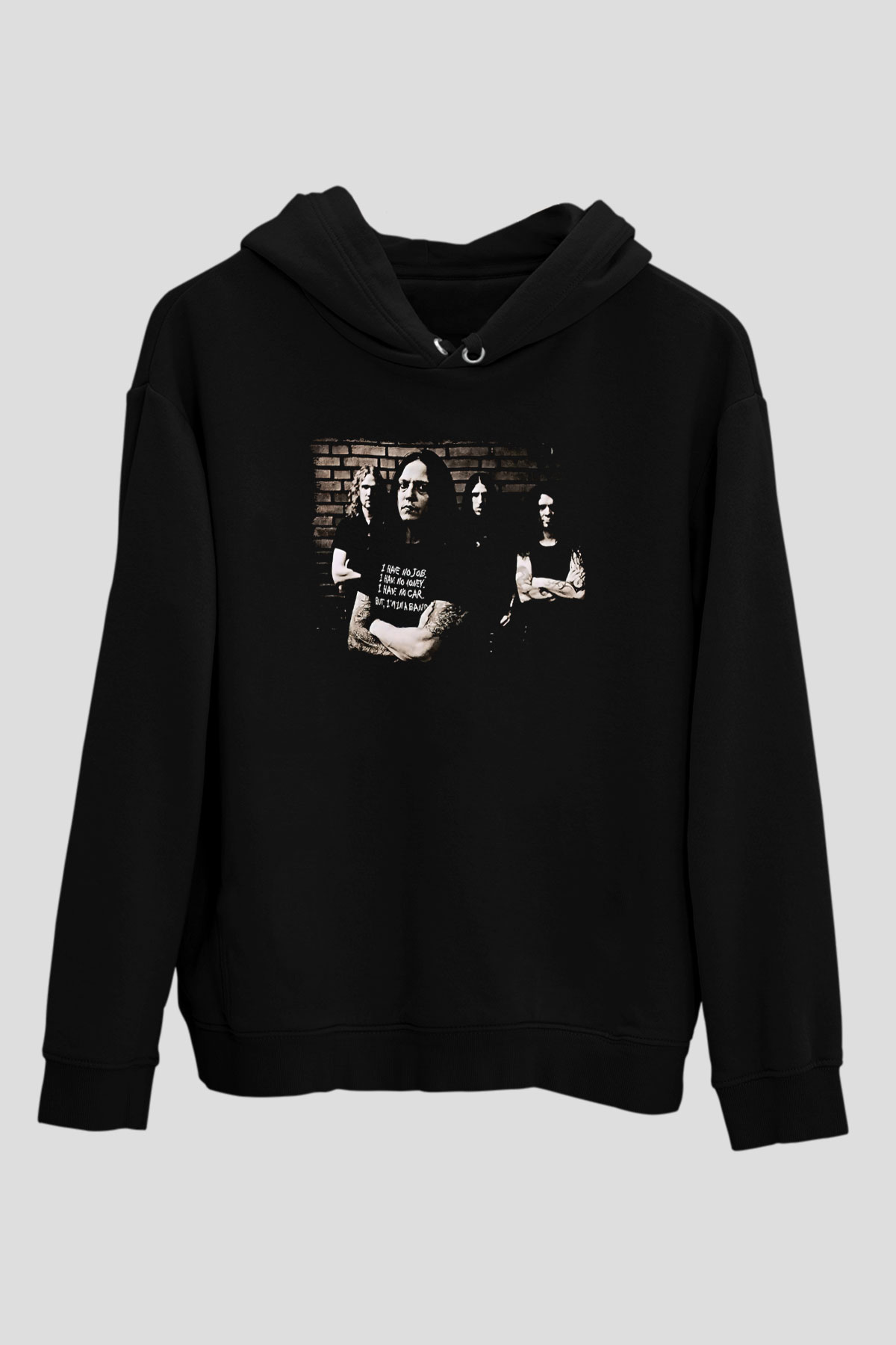 Hypocrisy Baskılı Unisex Siyah Kapüşonlu Sweatshirt