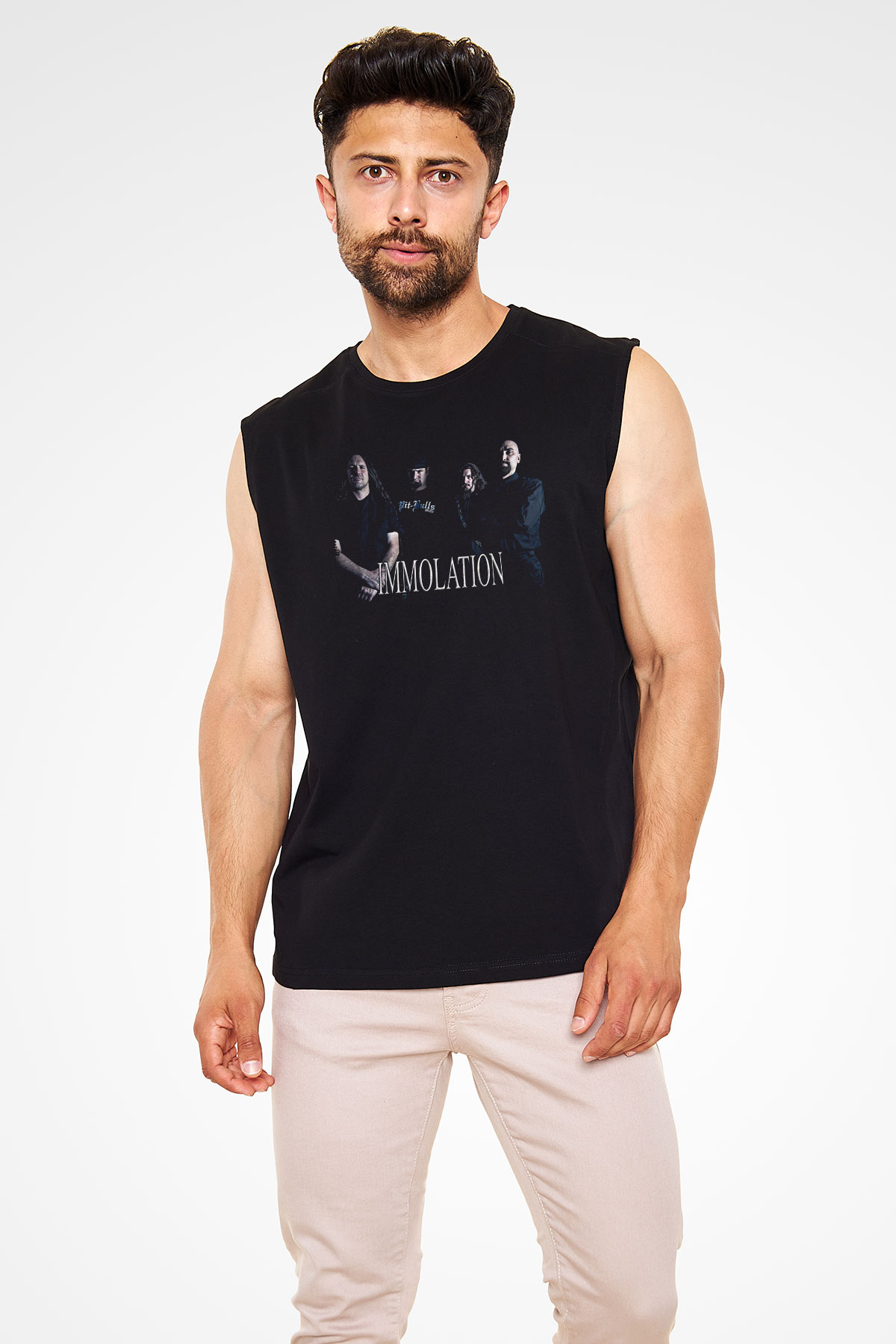 Hypocrisy Baskılı Unisex Siyah Kolsuz Tişört - Tshirt