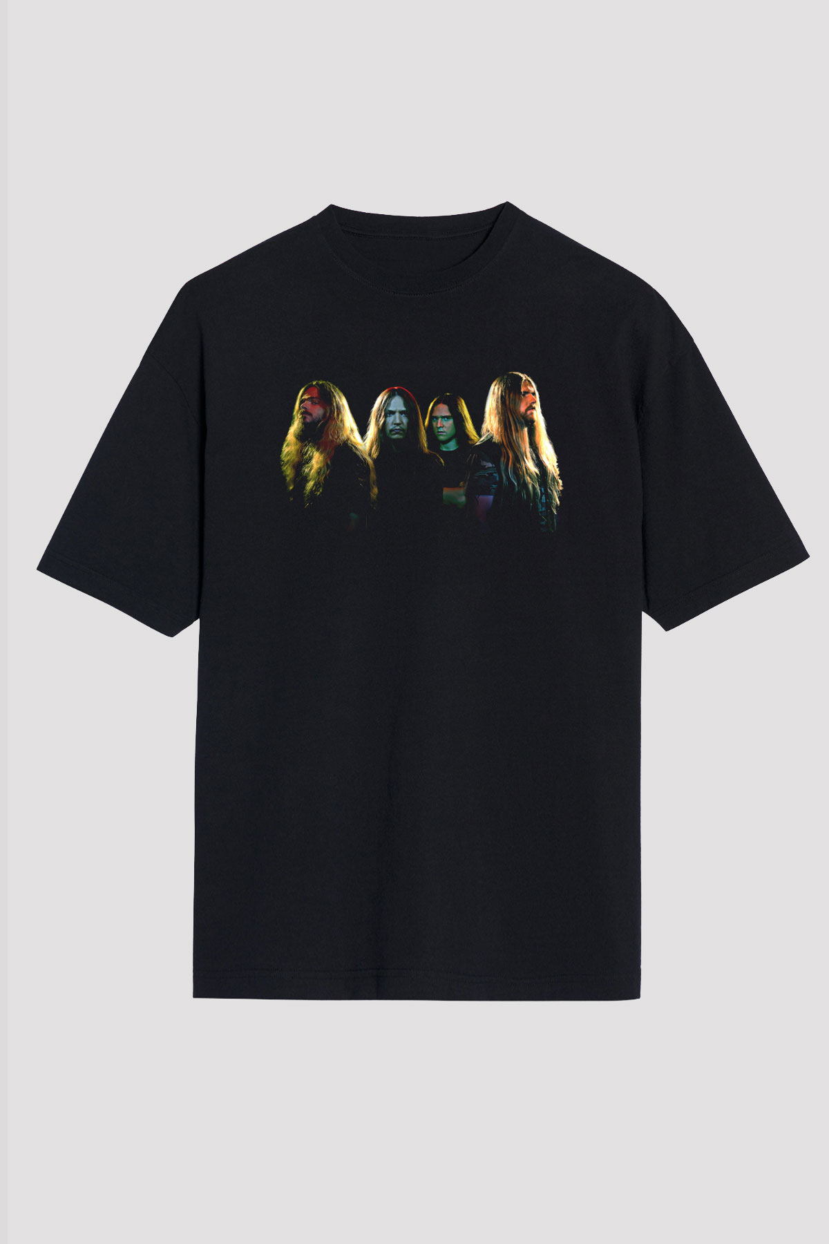 Hypocrisy Baskılı Unisex Siyah Oversize Tişört - Tshirt