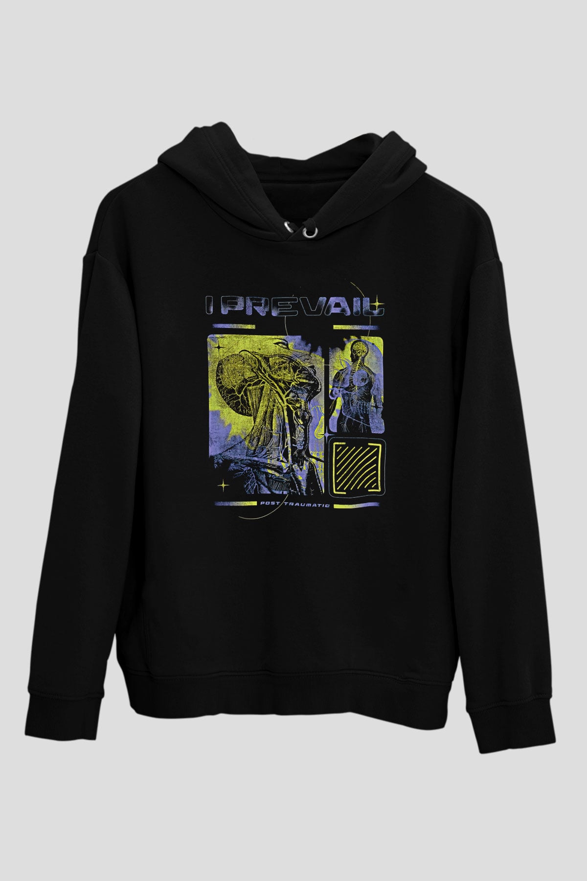 I Prevail Baskılı Unisex Siyah Kapüşonlu Sweatshirt