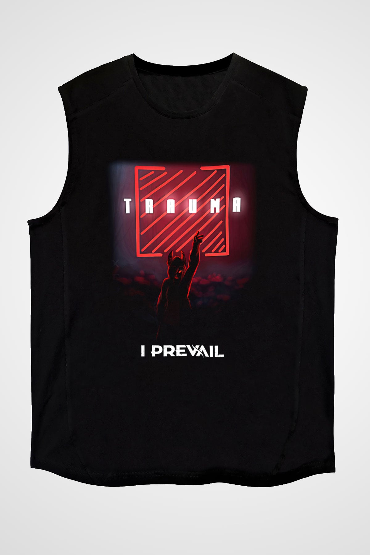 I Prevail Baskılı Unisex Siyah Kolsuz Tişört - Tshirt