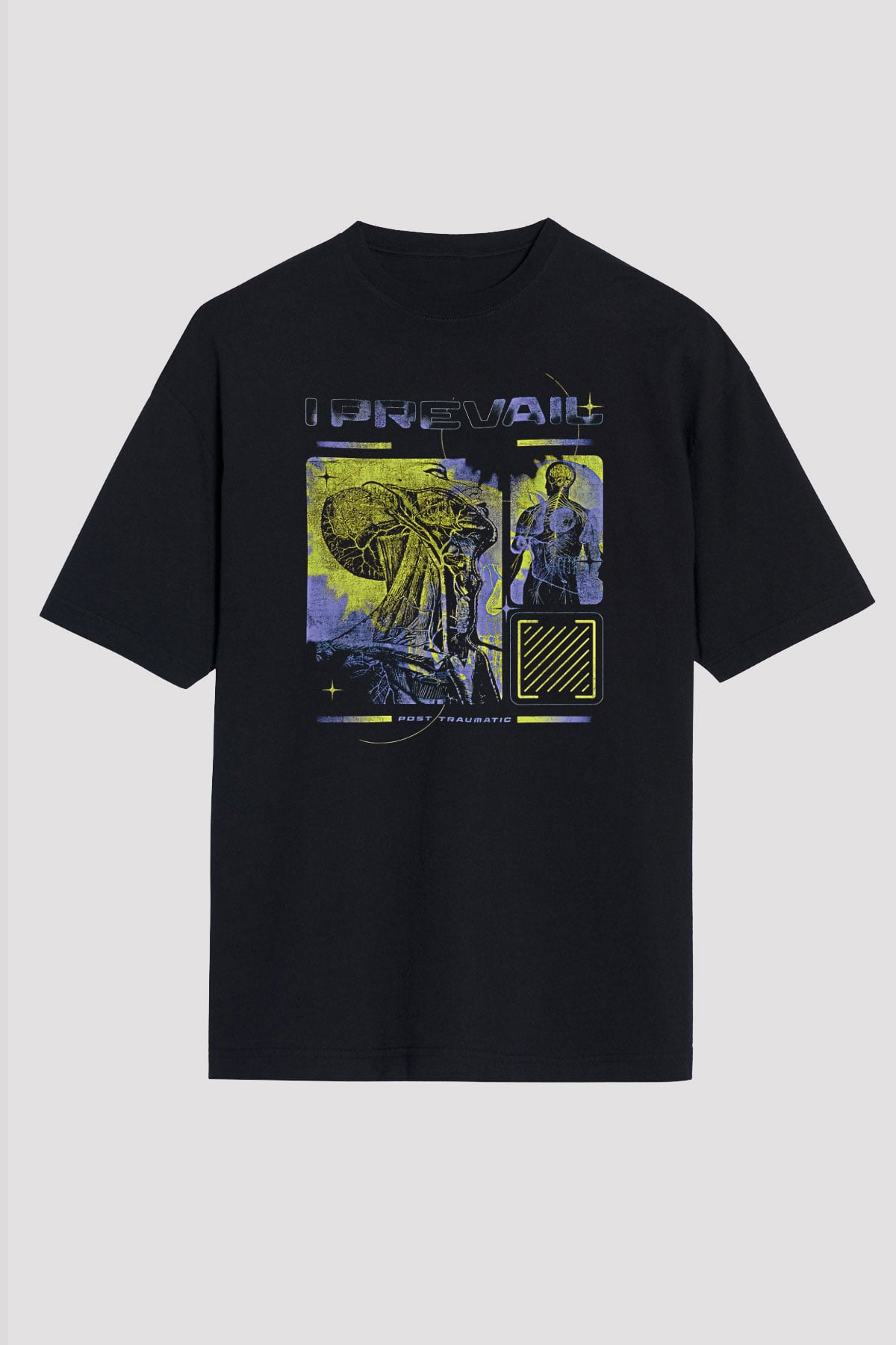 I Prevail Baskılı Unisex Siyah Oversize Tişört - Tshirt