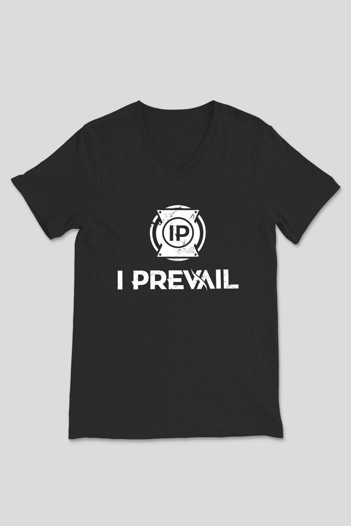 I Prevail Baskılı Unisex Siyah V Yaka Tişört - Tshirt