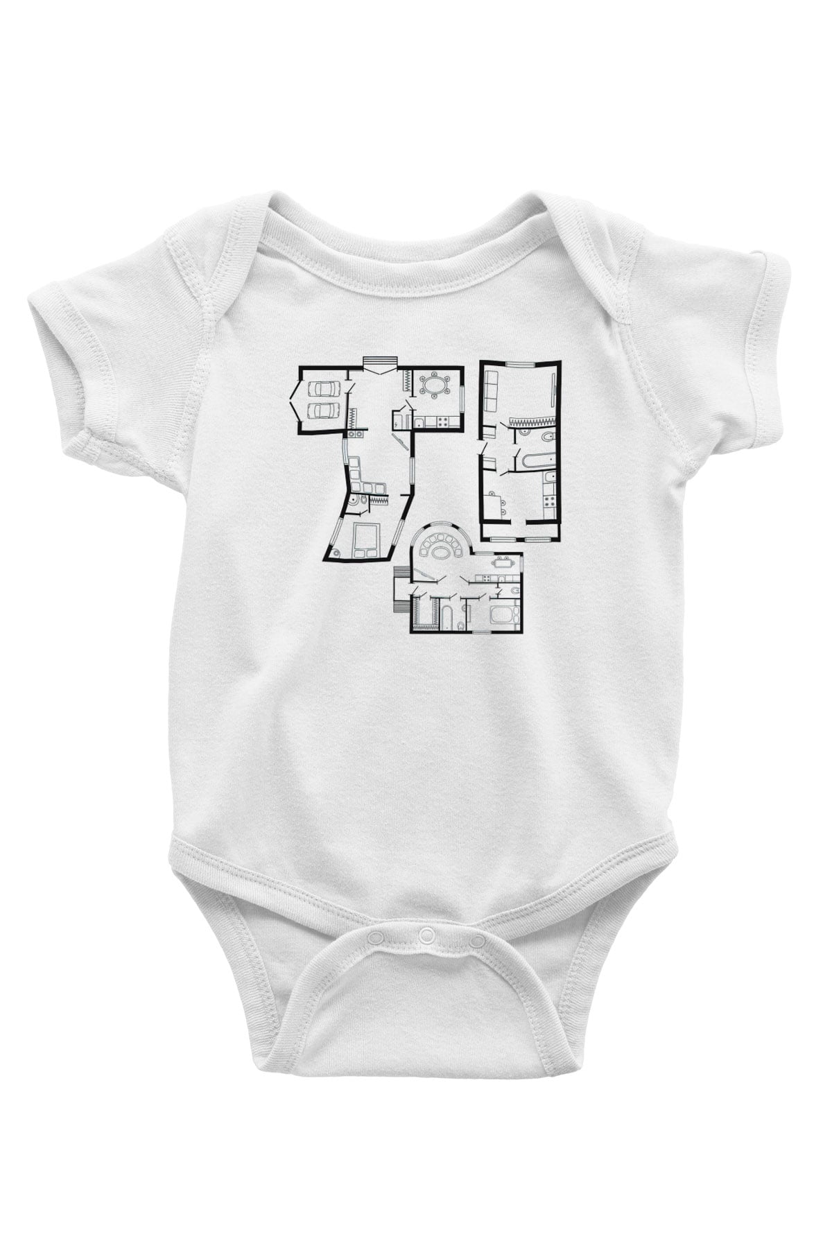 İç mimar Baskılı Beyaz Unisex Bebek Body - Zıbın