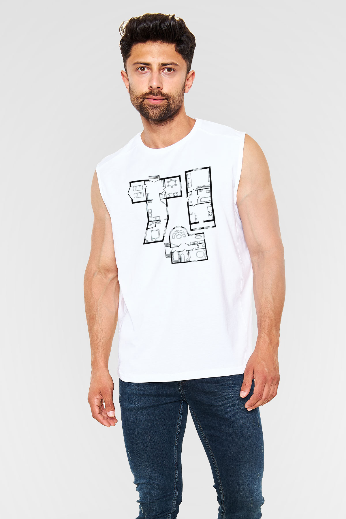 İç mimar Beyaz Unisex Kolsuz Tişört