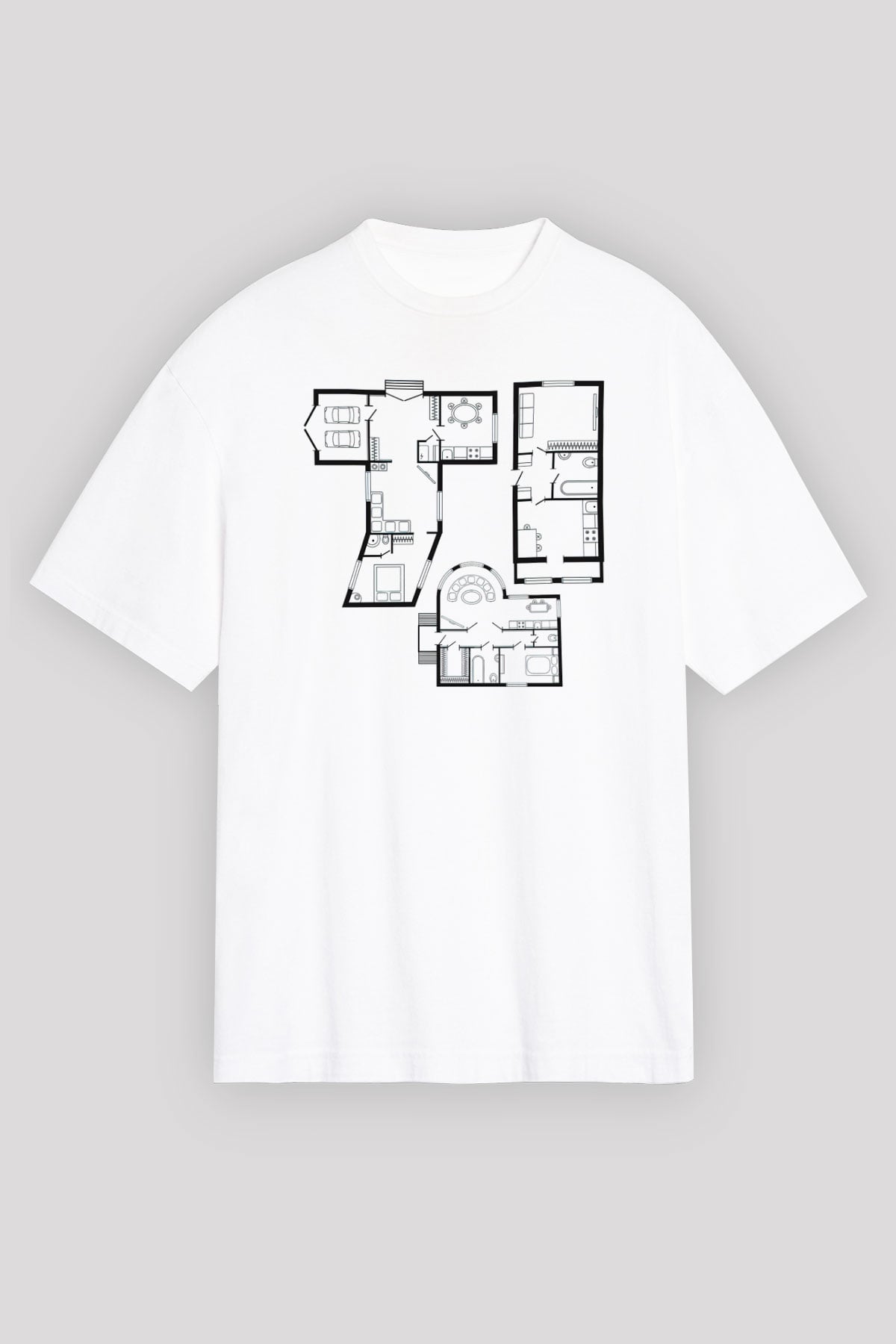 İç mimar Beyaz Unisex Oversize Tişört T-Shirt